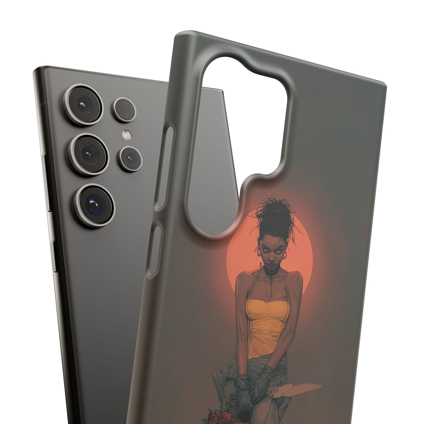 Creepy Vampire Girl Snap Case, Halloween Style iPhone Samsung Cover, Spooky Gothic Phone Accessories, Scary Horror Character Device