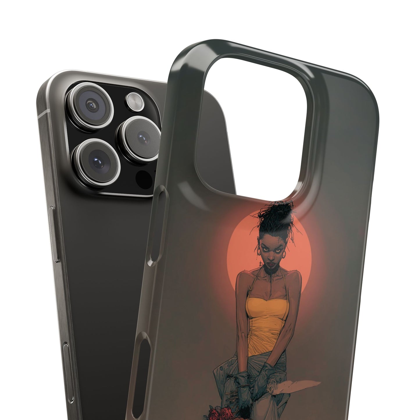 Creepy Vampire Girl Snap Case, Halloween Style iPhone Samsung Cover, Spooky Gothic Phone Accessories, Scary Horror Character Device
