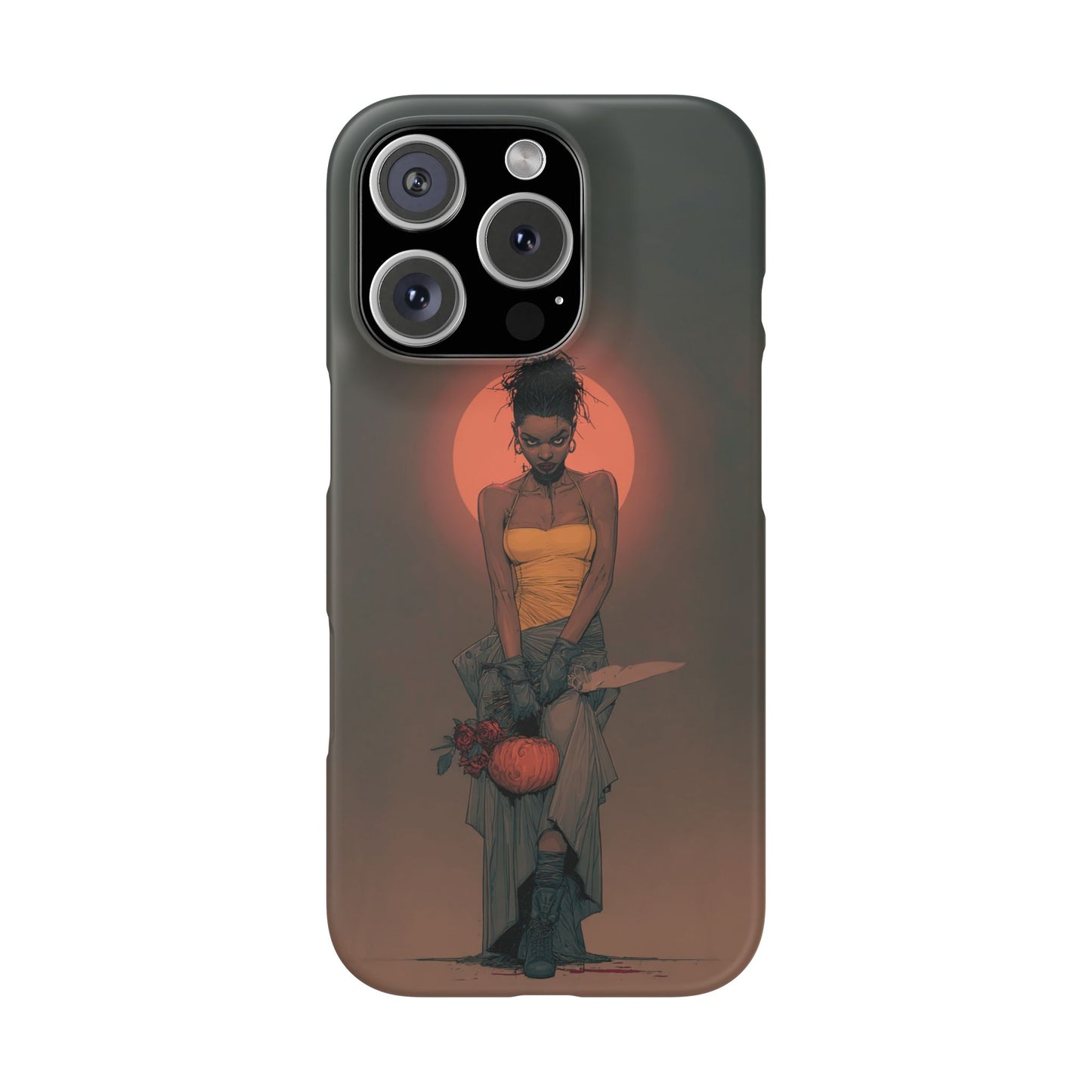 Creepy Vampire Girl Snap Case, Halloween Style iPhone Samsung Cover, Spooky Gothic Phone Accessories, Scary Horror Character Device