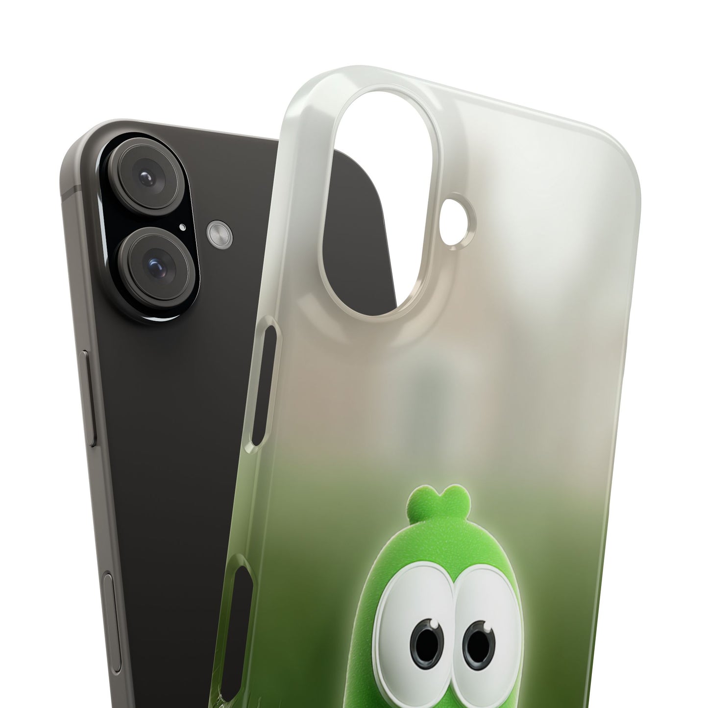 Cute Green Creature Phone Case, Snap Cases, Green Monster Phone Cover, Fun Phone Accessory, Playful Gift for Kids