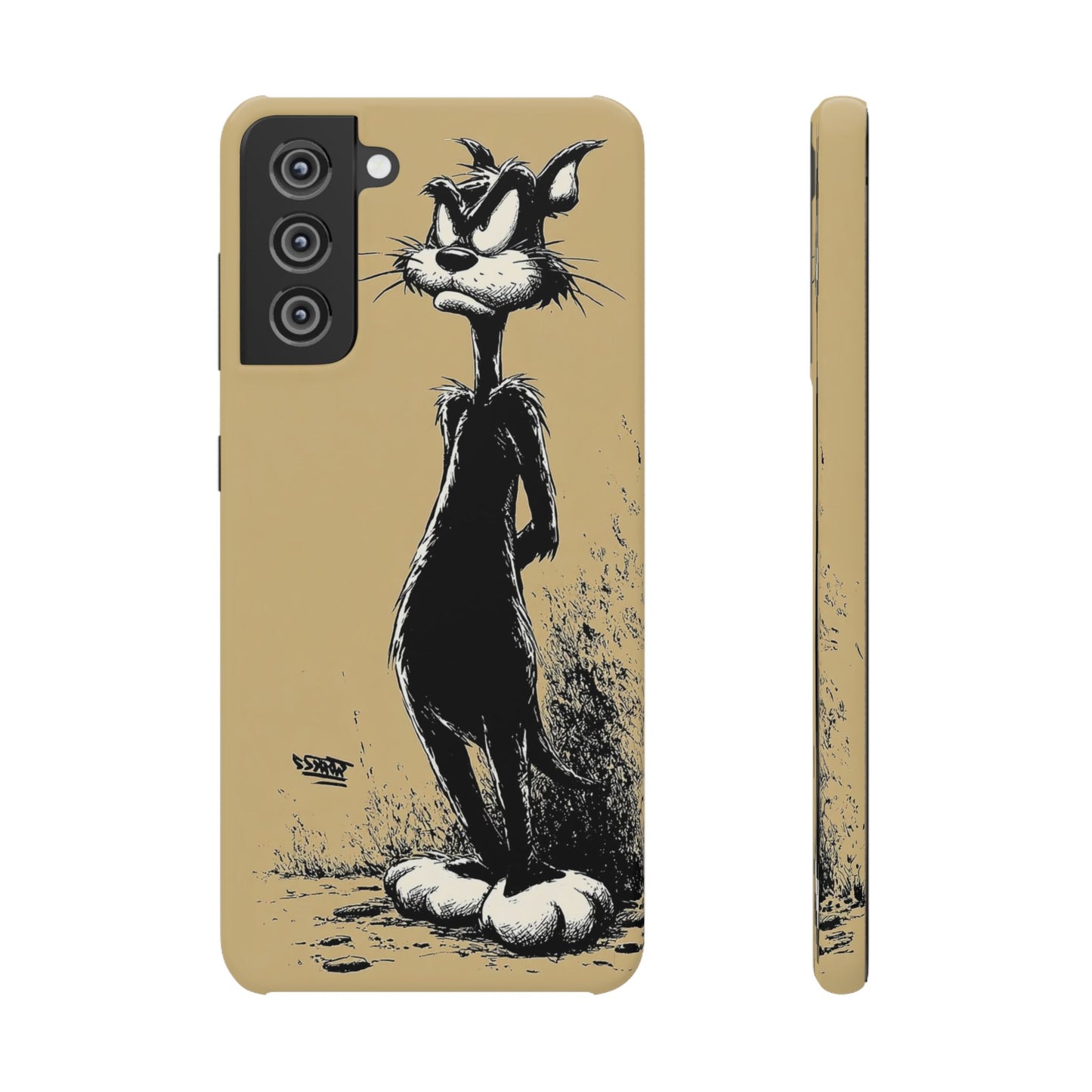 Whimsical Cartoon Snap Case, Fun Phone Cover, Unique Gift for Cat Lovers, Vibrant Art Case, Ideal for Birthdays