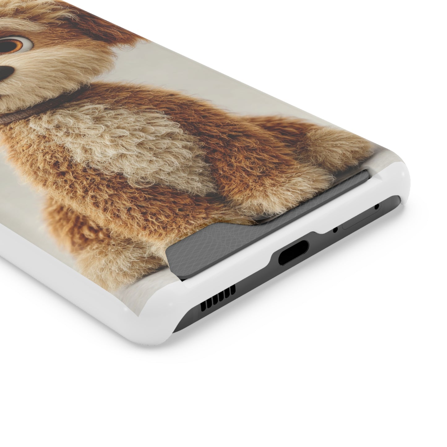Cute Dog Phone Case With Card Holder, Pet Lover Gift, Stylish Phone Accessory, Dog-Themed Phone Cover, Animal Aesthetic