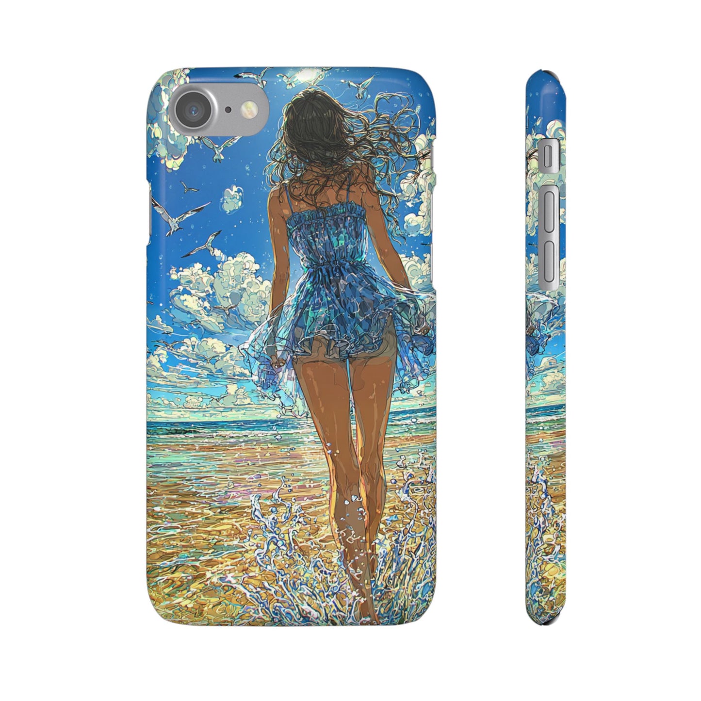 Summer Breeze Snap Case, Ocean Art Phone Cover, Beach Vibes Cell Case, Gift for Her, Custom Phone Accessory