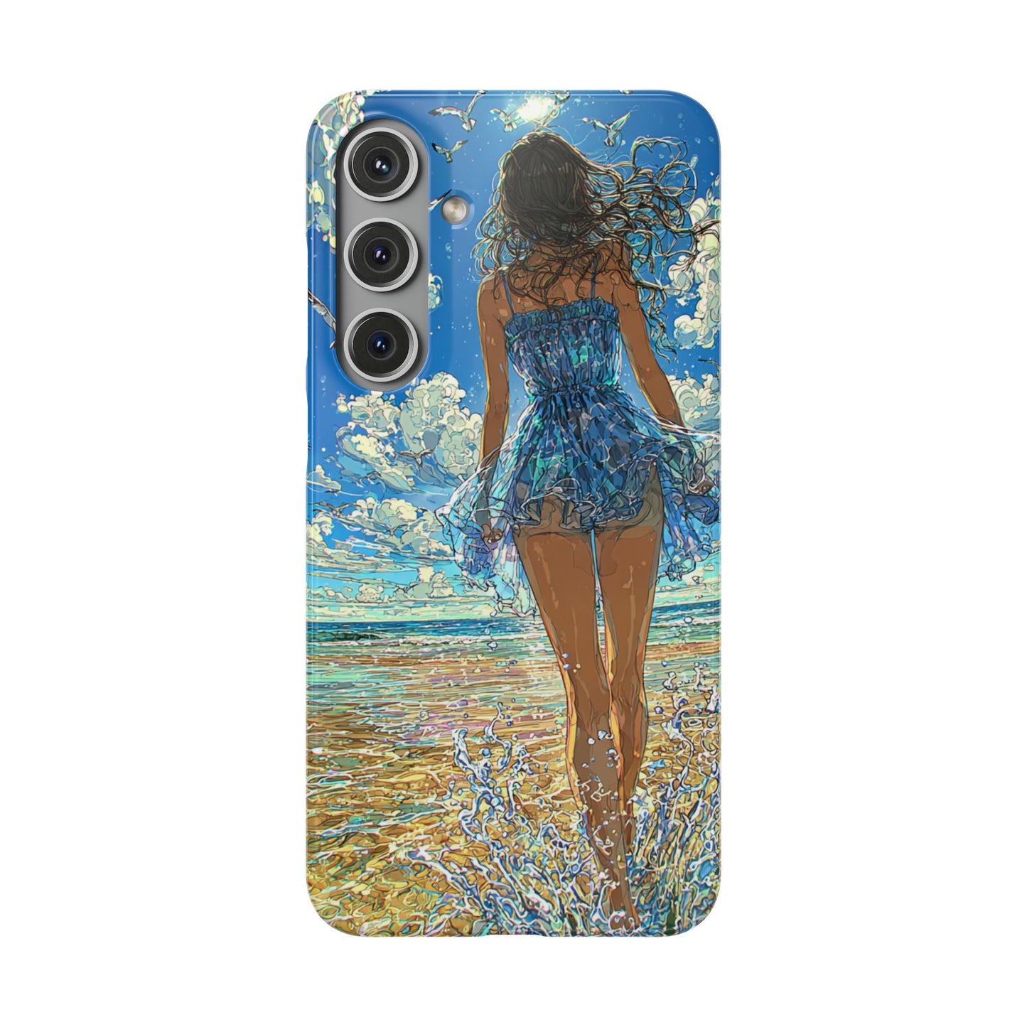 Summer Breeze Snap Case, Ocean Art Phone Cover, Beach Vibes Cell Case, Gift for Her, Custom Phone Accessory