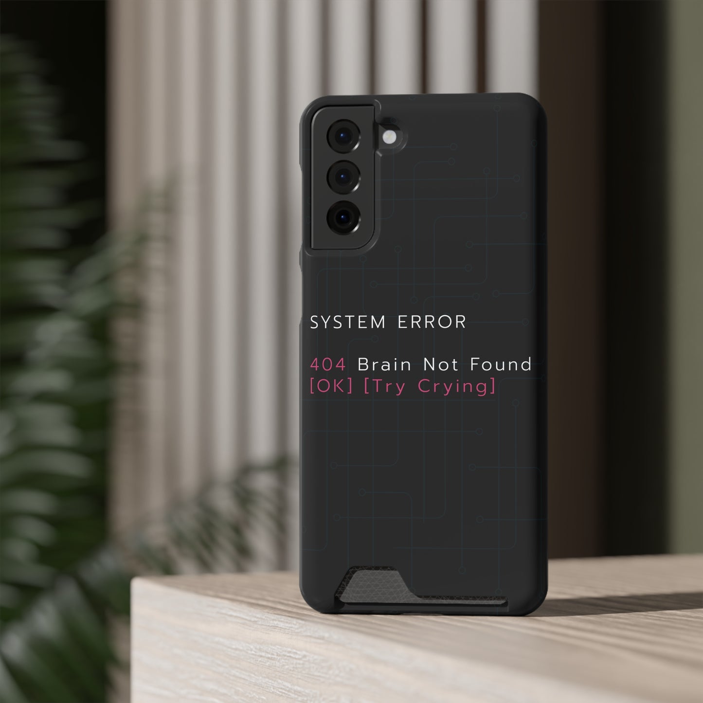 Techy Phone Case with Card Holder, Trendy Gadget Accessory, Cool Gift for Tech Lovers, Phone Protection, Modern Design for Everyday Use