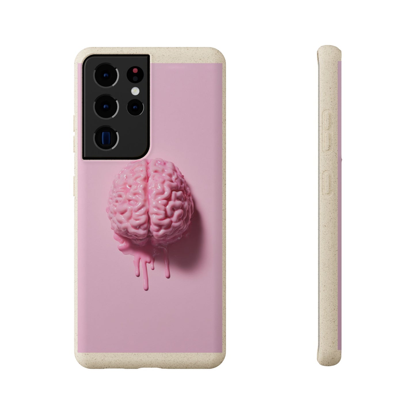Eco-Friendly Brain Design Phone Case, Biodegradable Phone Cover, Unique Gift for Tech Lovers, Sustainable Accessory, Cute Phone Case
