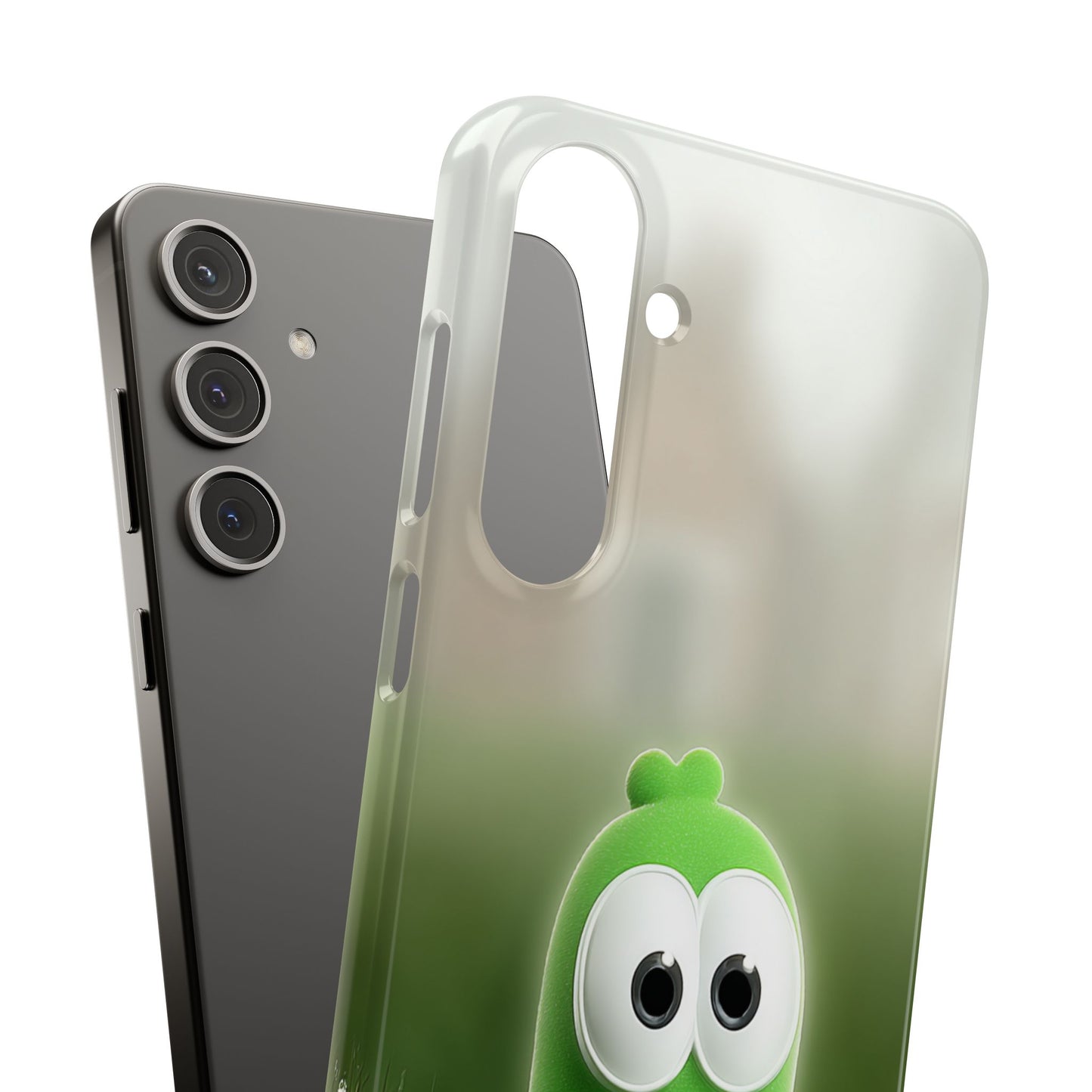 Cute Green Creature Phone Case, Snap Cases, Green Monster Phone Cover, Fun Phone Accessory, Playful Gift for Kids