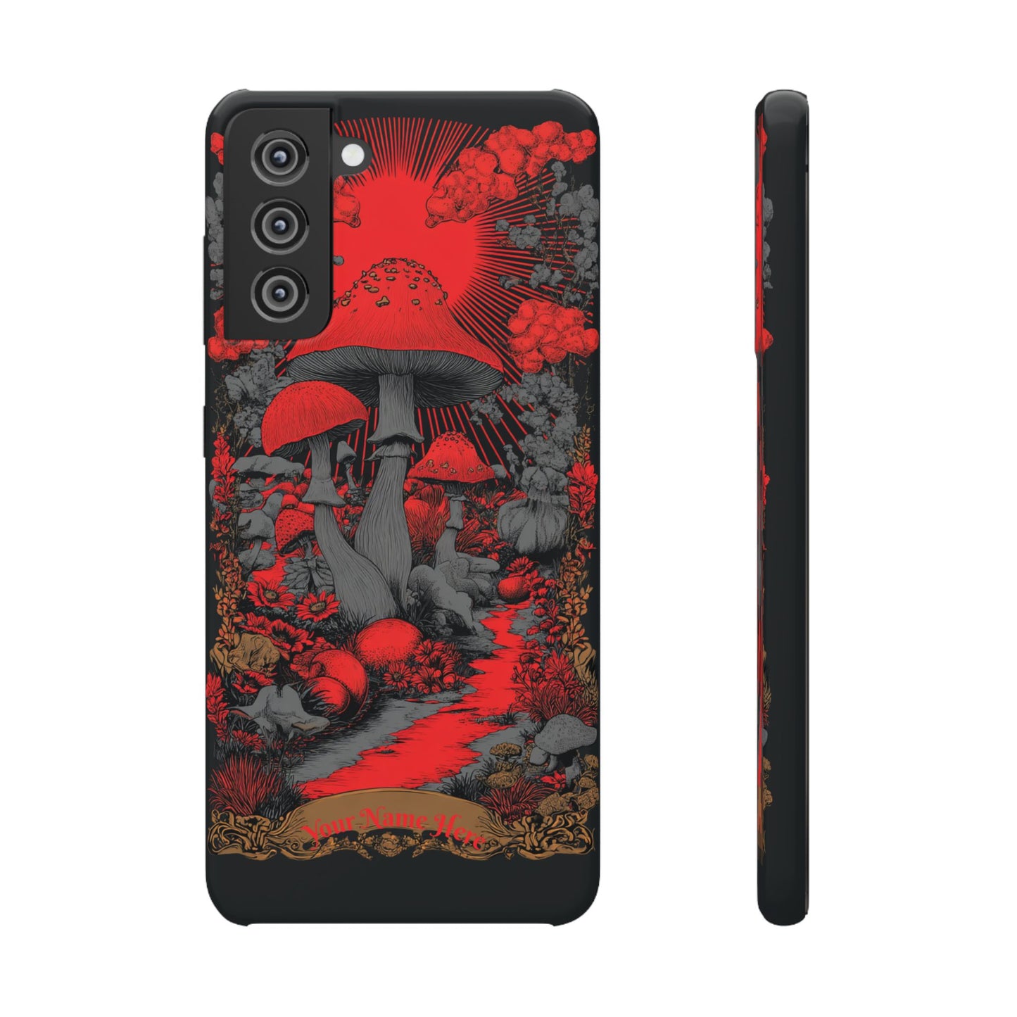 Fantasy Mushroom Snap Case Custom Phone Cover for iPhone and Samsung Mate and Glossy Avvialable