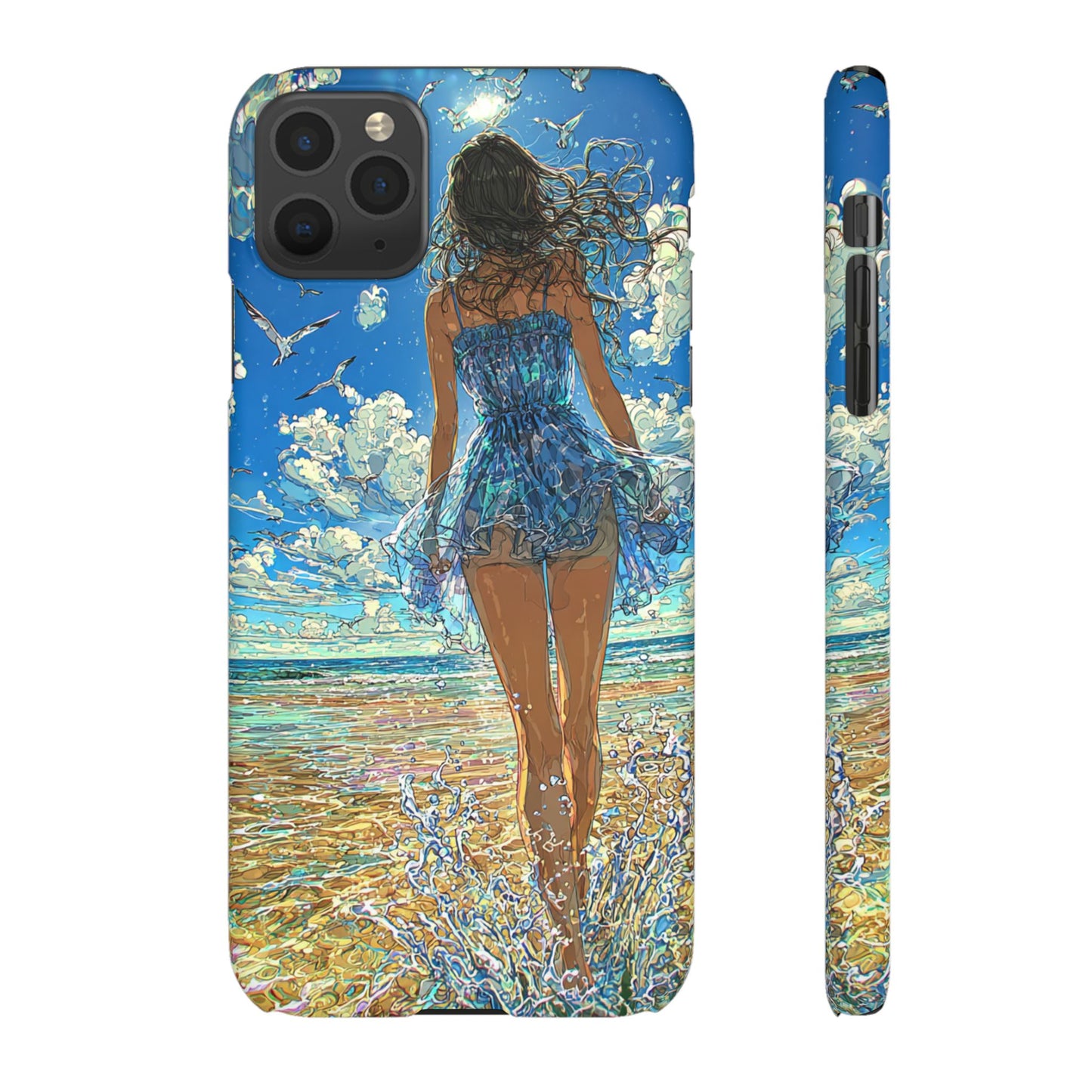 Summer Breeze Snap Case, Ocean Art Phone Cover, Beach Vibes Cell Case, Gift for Her, Custom Phone Accessory