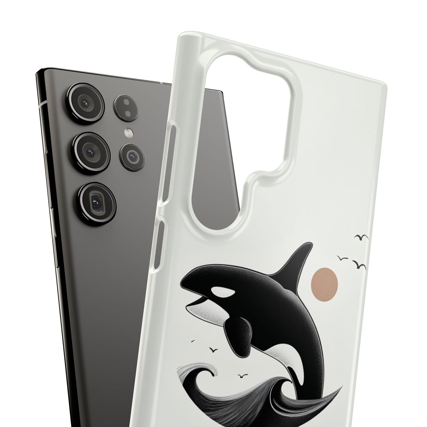 Whale Splash Phone Case | Ocean Lover Gift, Marine Art, Snap Cases, Cute Whale Design, Custom Phone Accessories