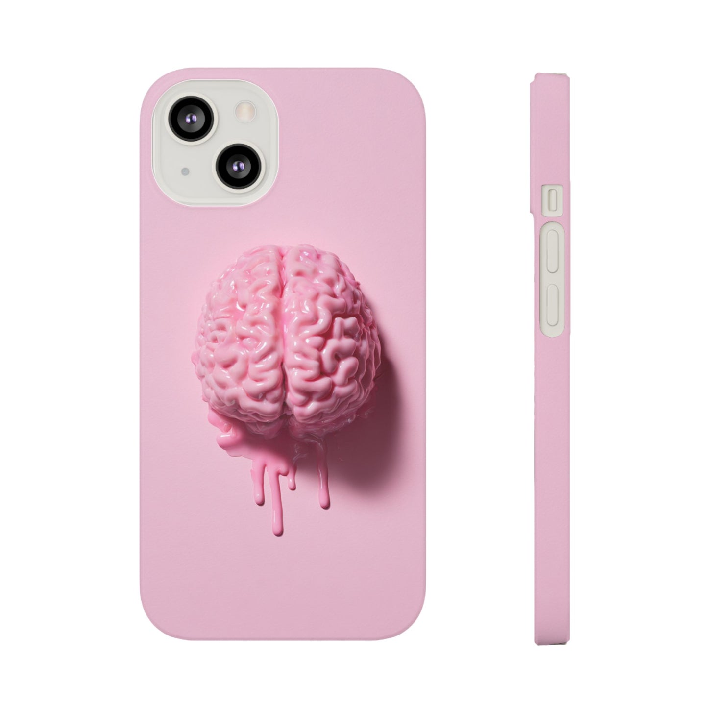 Slim Cases, Brain Design Phone Case With Card Holder, Cute Tech Accessory, Unique Gift for Students, Stylish Phone Protection, Valentine's