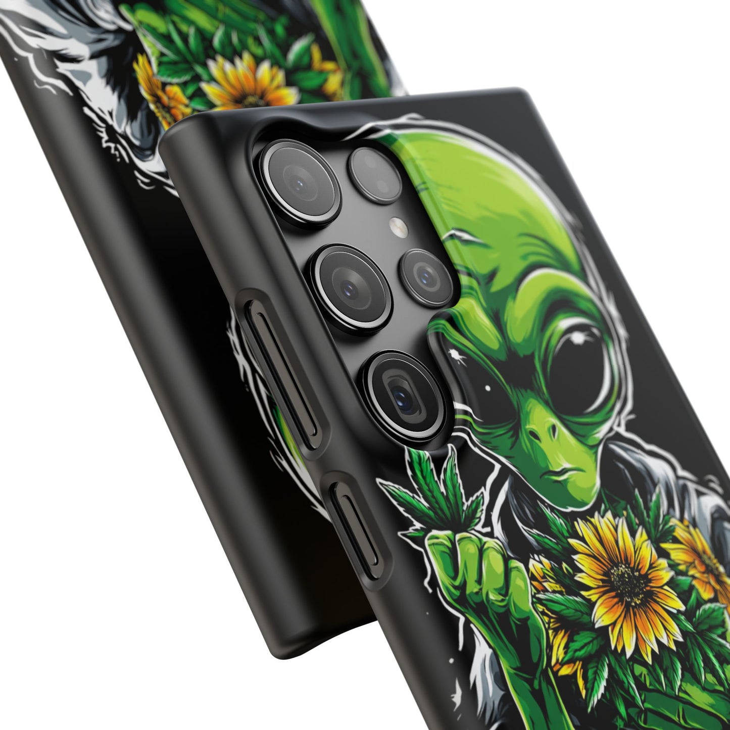 Alien Floral Snap Cases, Fun Phone Case, Gifts for Sci-Fi Lovers, Cute Alien Decor, Unique Tech Accessories