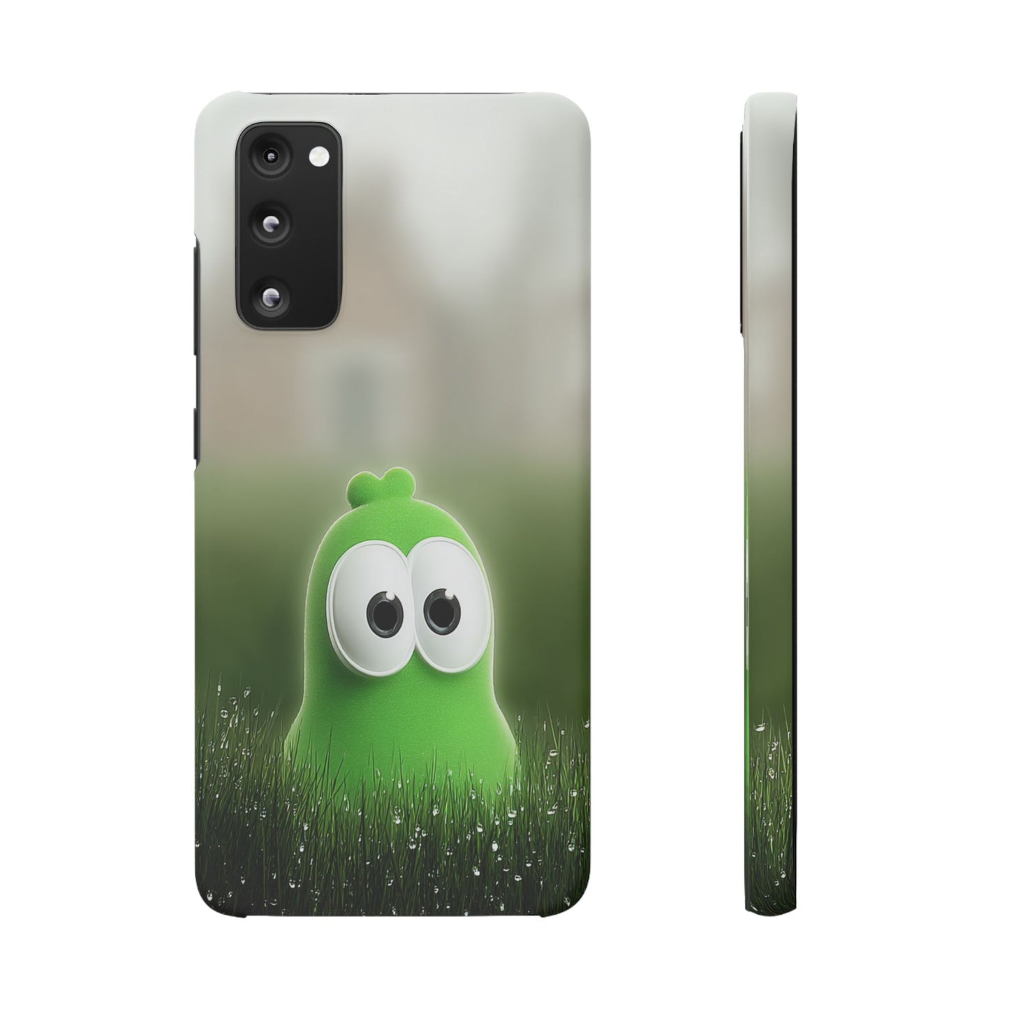 Cute Green Creature Phone Case, Snap Cases, Green Monster Phone Cover, Fun Phone Accessory, Playful Gift for Kids