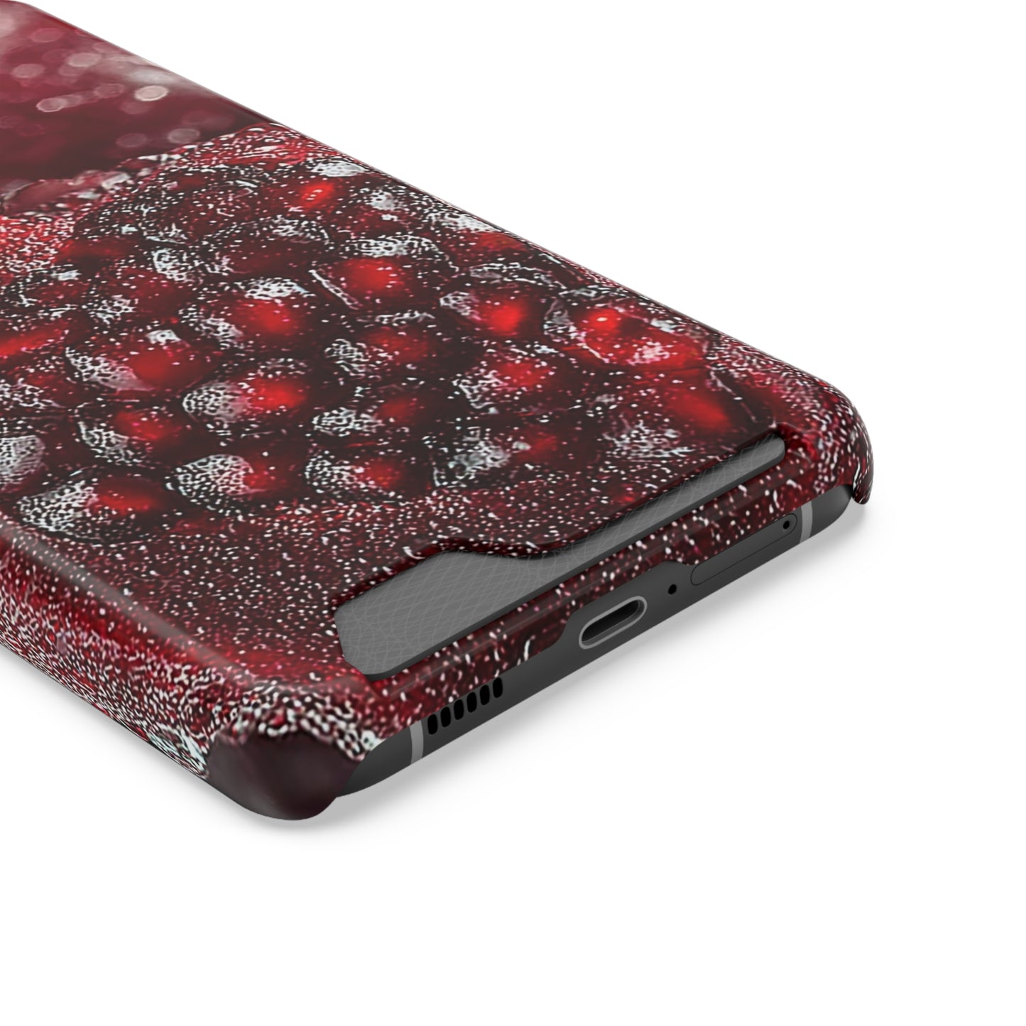Pomegranate Phone Case with Card Holder, Durable Cover for Vegan Lovers, Fun Gift for Fruit Enthusiasts, Cute Accessory for Everyday Use