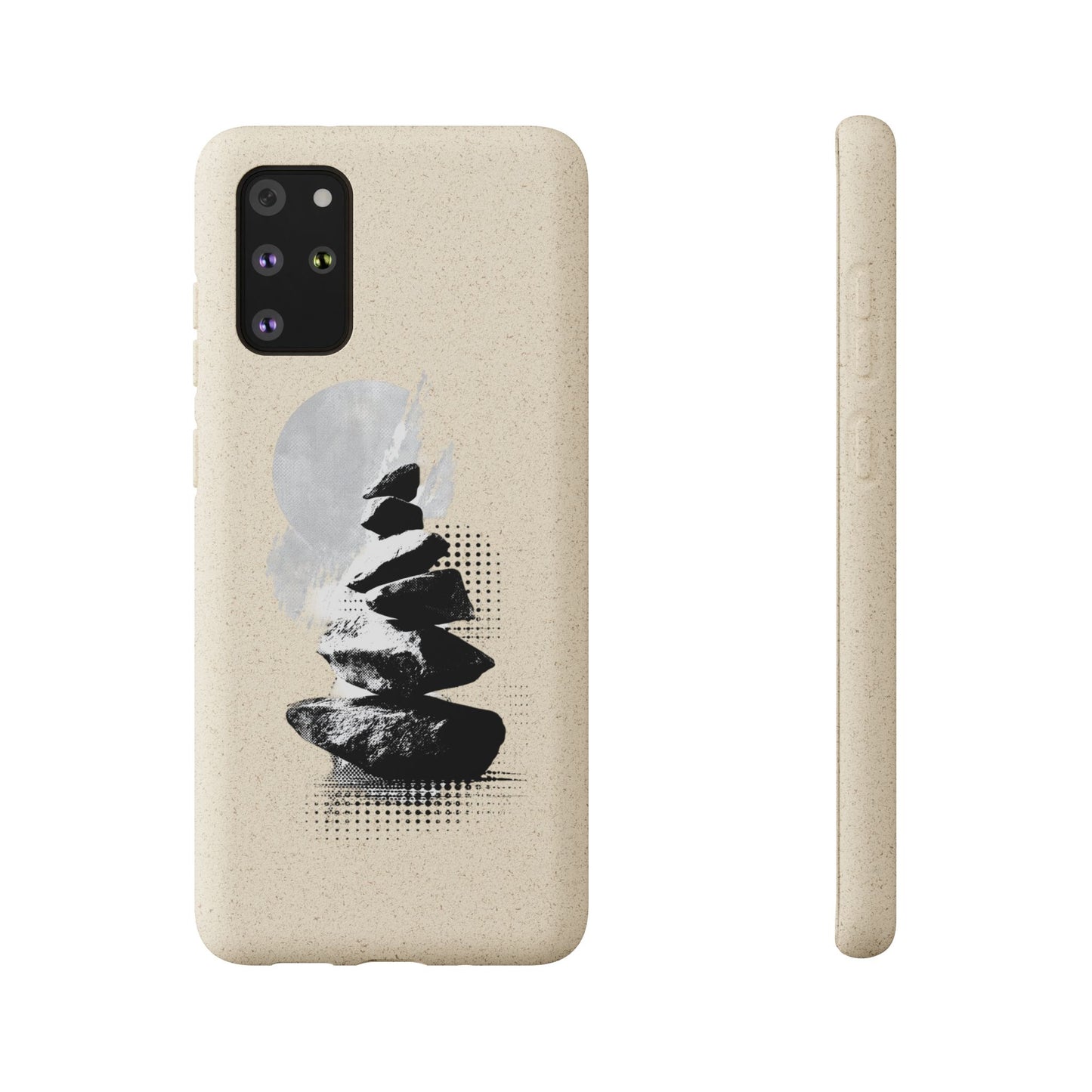 Biodegradable Plastic Free Phone Case Minimalistic Cairn Design Suitable For Iphones And Samsungs
