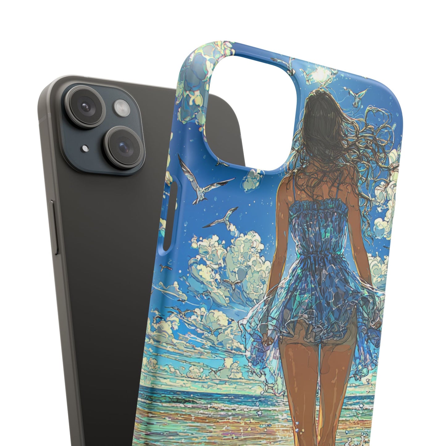 Summer Breeze Snap Case, Ocean Art Phone Cover, Beach Vibes Cell Case, Gift for Her, Custom Phone Accessory