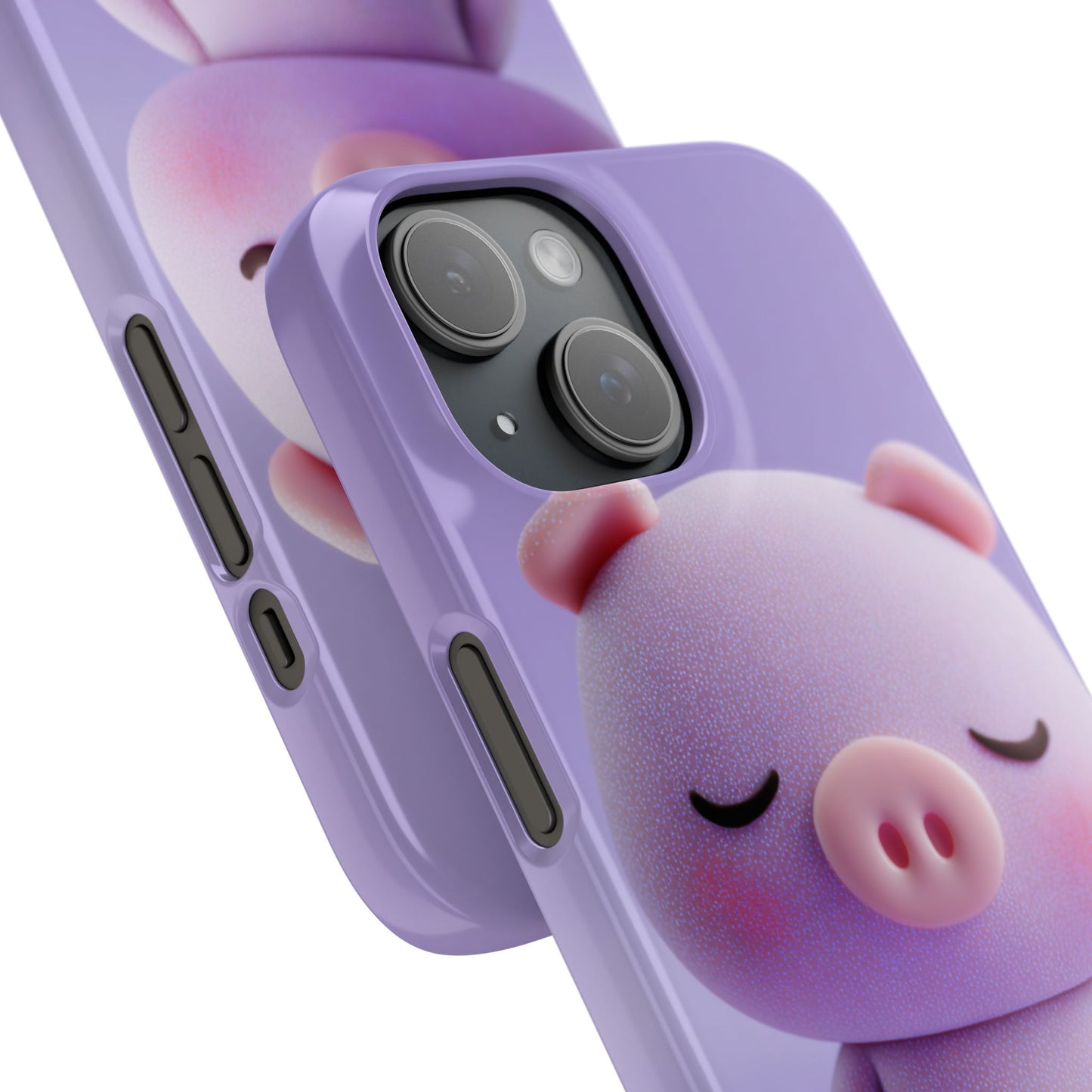 Cute Pig Snap Case for iPhone, Animal Lovers Phone Cover, Kawaii Aesthetic Accessory, Birthday Gift, Unique Phone Protection
