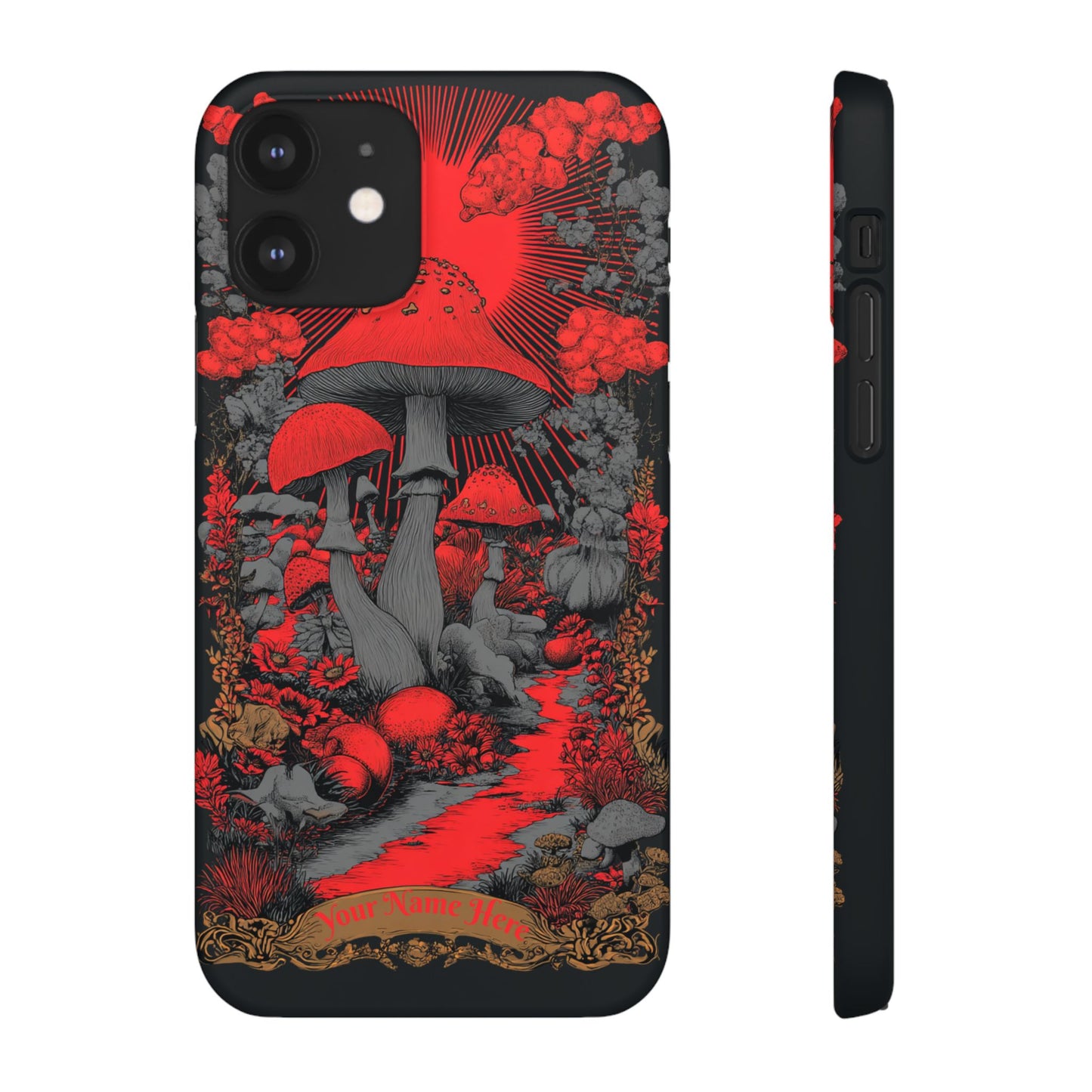 Fantasy Mushroom Snap Case Custom Phone Cover for iPhone and Samsung Mate and Glossy Avvialable