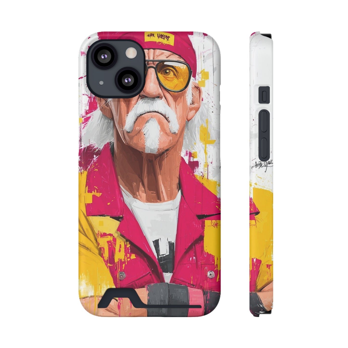 Phone Case With Card Holder, Hulk Hogan Phone Cover - Wrestling Fan Gift, Protective Phone Sleeve, Card Pocket Phone Protector, Slim Phone