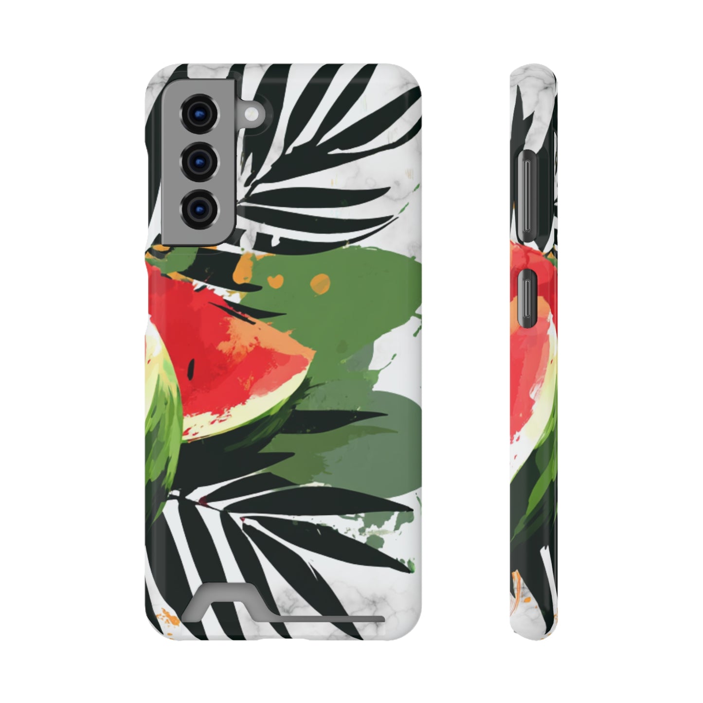 Tropical Phone Case with Card Holder, Floral Smartphone Cover, Summery Accessory, Gift for Beach Lovers, Vacation Essentials