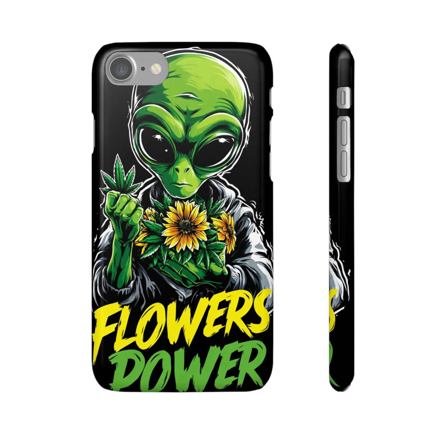 Alien Floral Snap Cases, Fun Phone Case, Gifts for Sci-Fi Lovers, Cute Alien Decor, Unique Tech Accessories