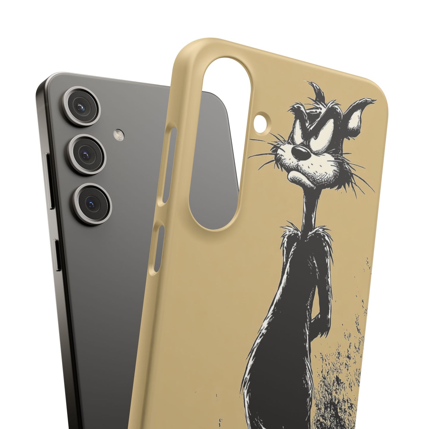 Whimsical Cartoon Snap Case, Fun Phone Cover, Unique Gift for Cat Lovers, Vibrant Art Case, Ideal for Birthdays