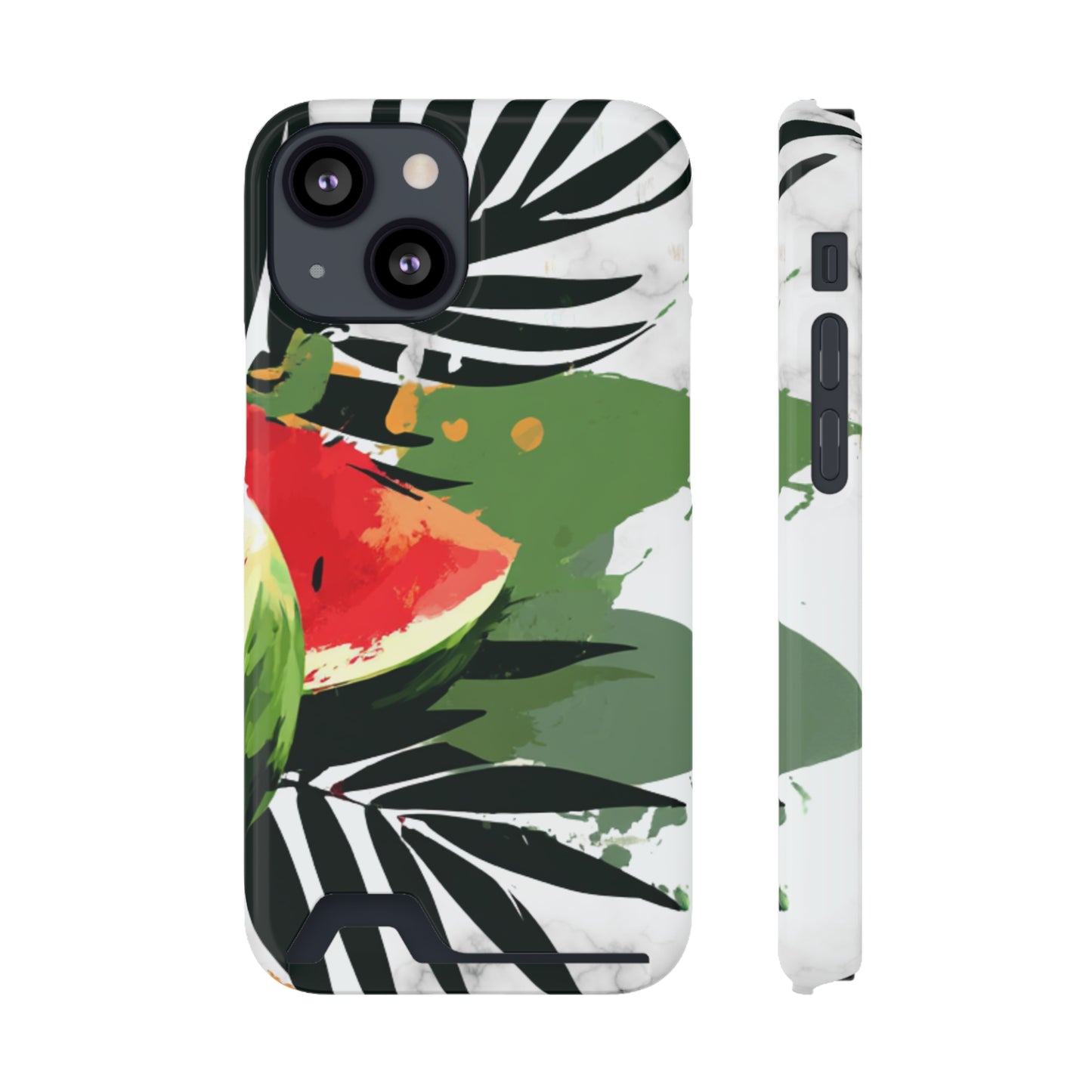 Tropical Phone Case with Card Holder, Floral Smartphone Cover, Summery Accessory, Gift for Beach Lovers, Vacation Essentials