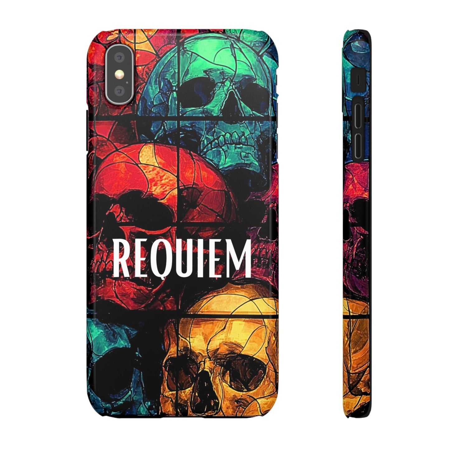 Halloween Custom Requiem Skull Snap Case Phone Cover for iPhone and Samsung