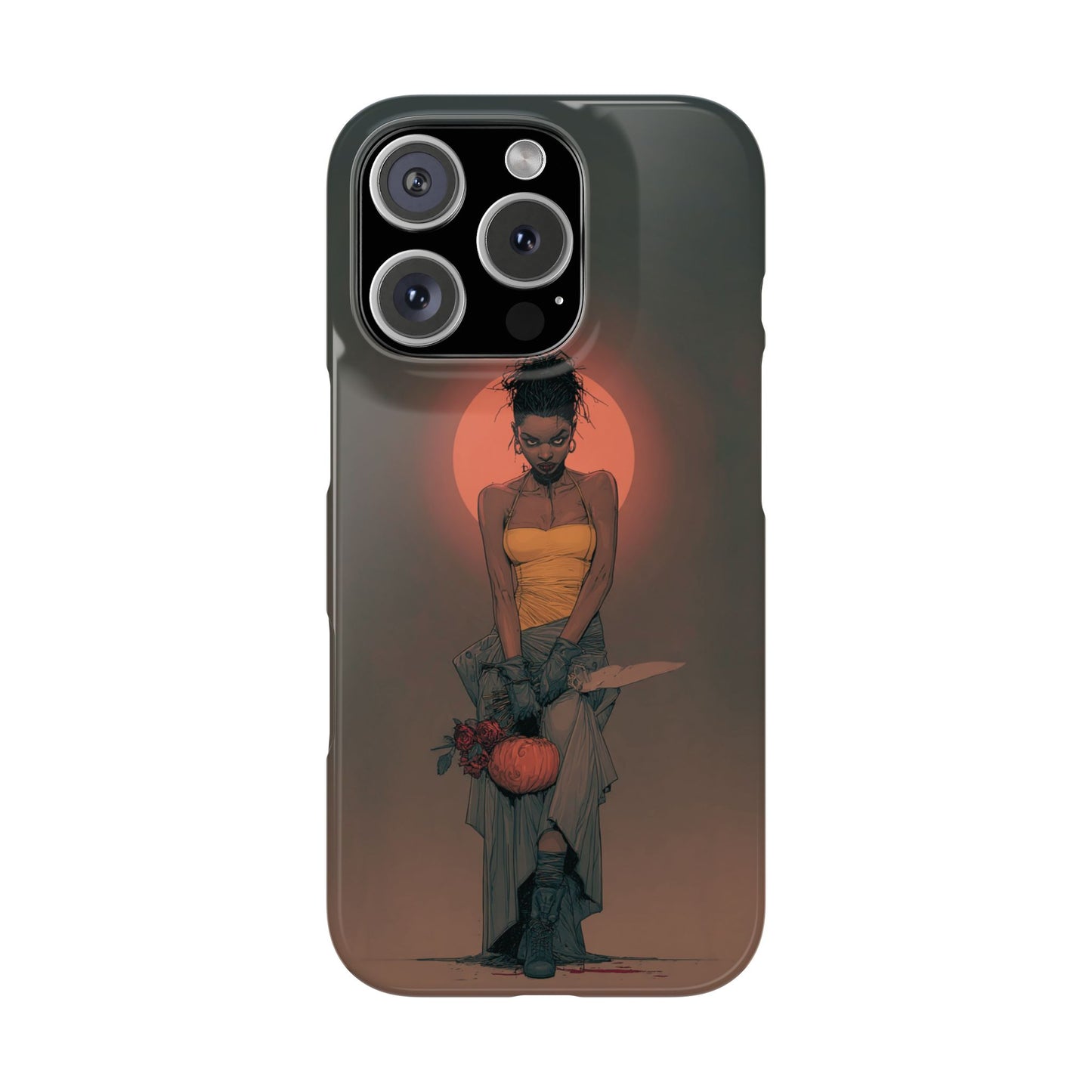 Creepy Vampire Girl Snap Case, Halloween Style iPhone Samsung Cover, Spooky Gothic Phone Accessories, Scary Horror Character Device