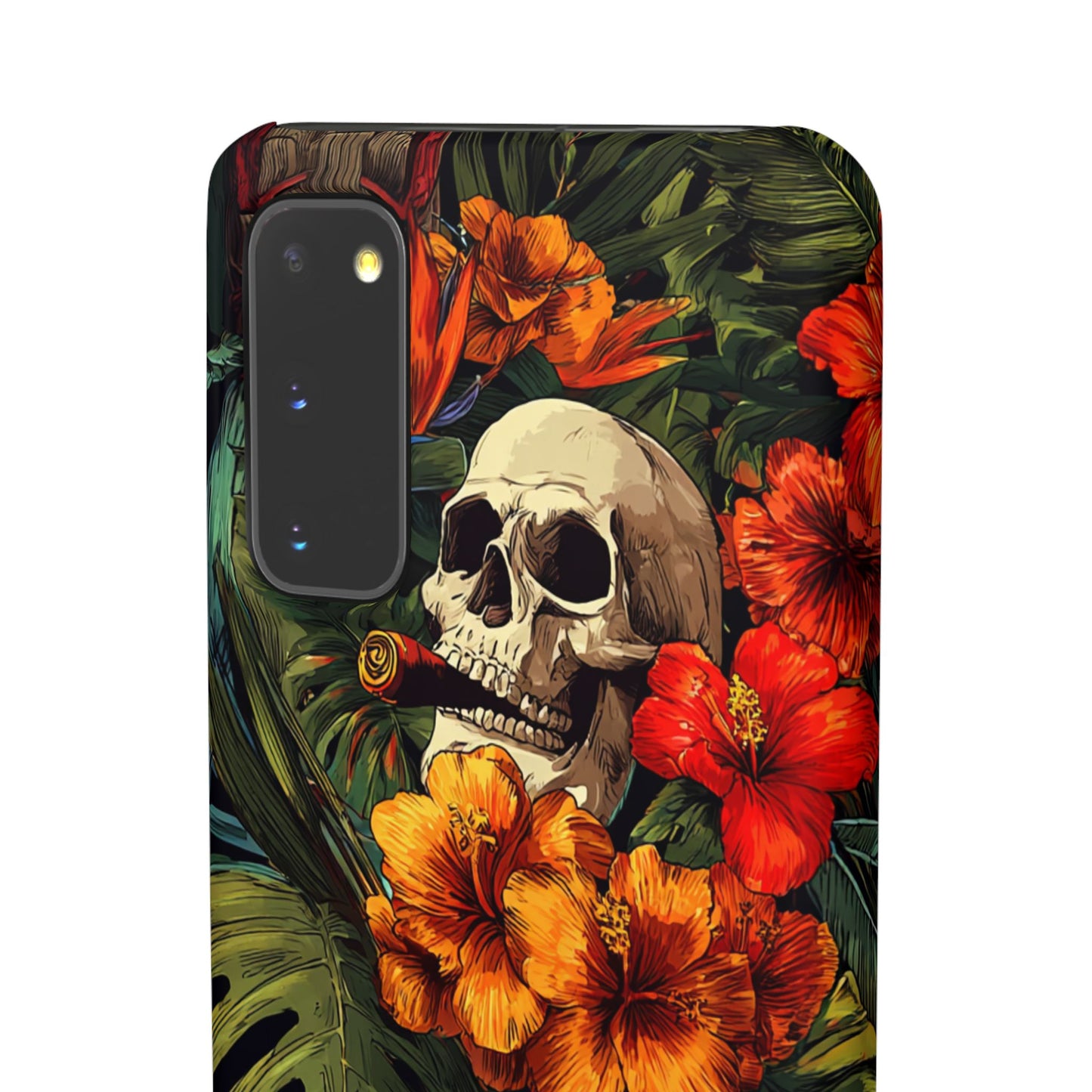 Tropical Skull Phone Case - Vibrant Floral Design, Skull Case for iPhone, Unique Tropical Art, Gift for Beach Lovers, Halloween Decor