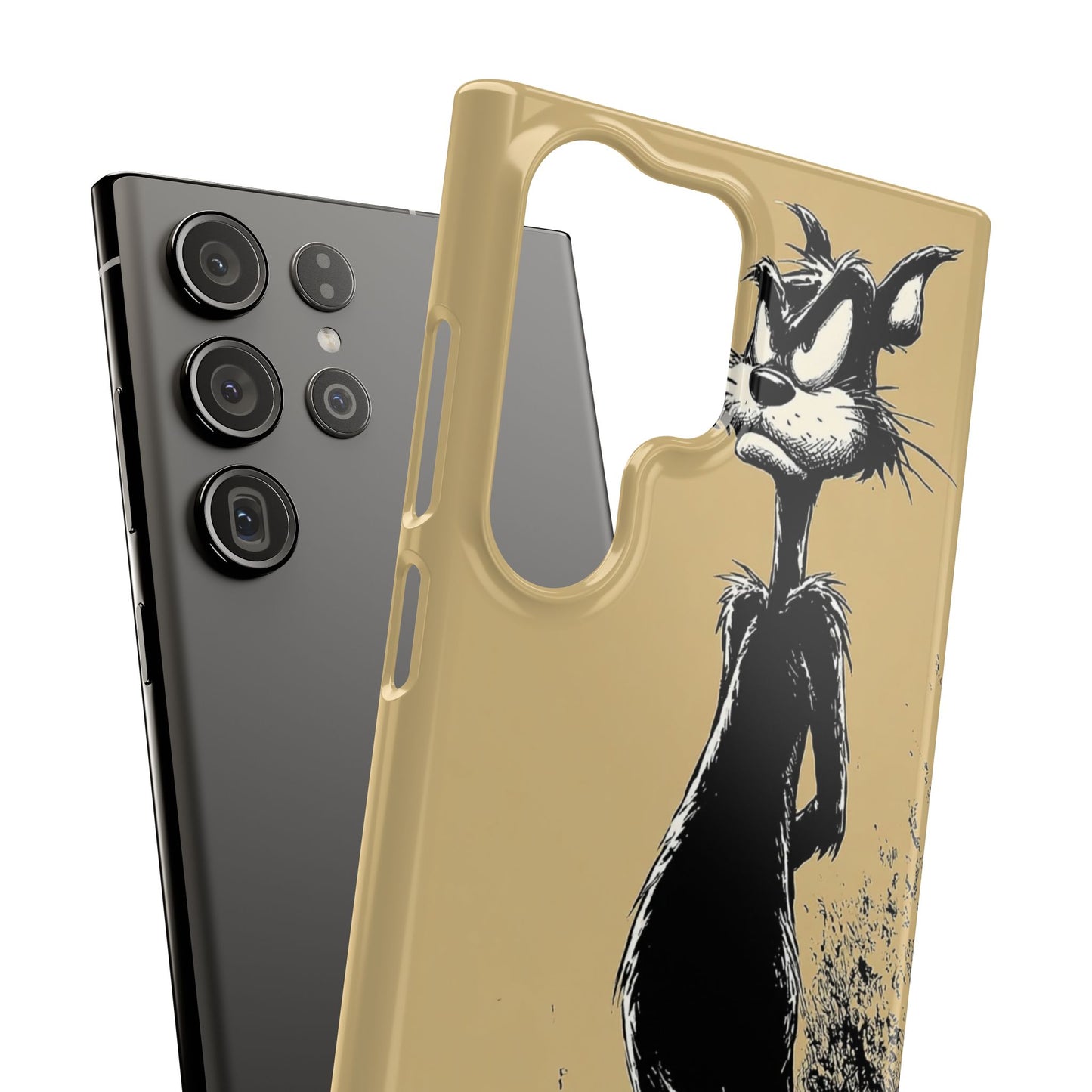 Whimsical Cartoon Snap Case, Fun Phone Cover, Unique Gift for Cat Lovers, Vibrant Art Case, Ideal for Birthdays