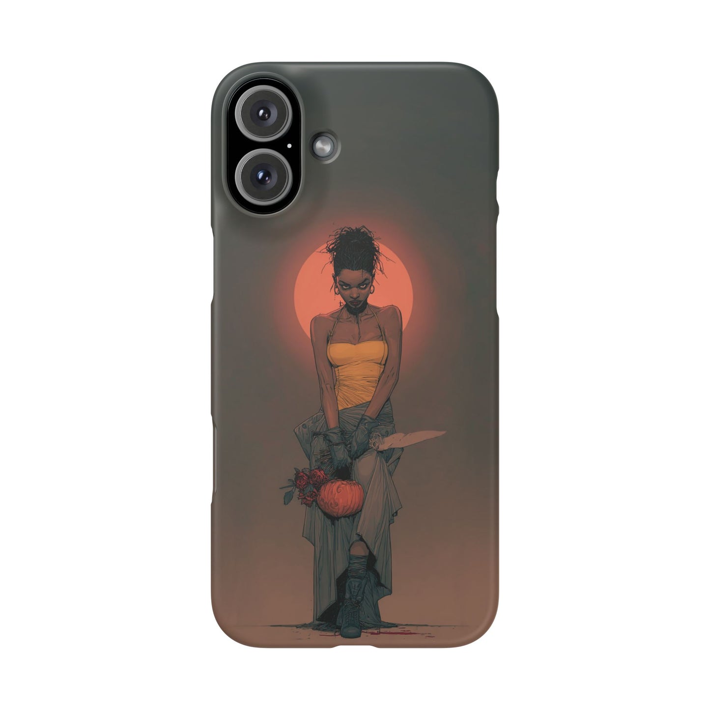 Creepy Vampire Girl Snap Case, Halloween Style iPhone Samsung Cover, Spooky Gothic Phone Accessories, Scary Horror Character Device