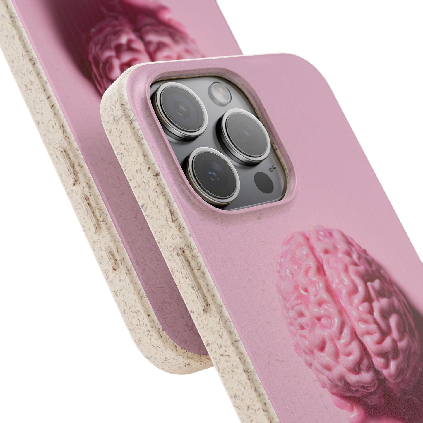 Eco-Friendly Brain Design Phone Case, Biodegradable Phone Cover, Unique Gift for Tech Lovers, Sustainable Accessory, Cute Phone Case