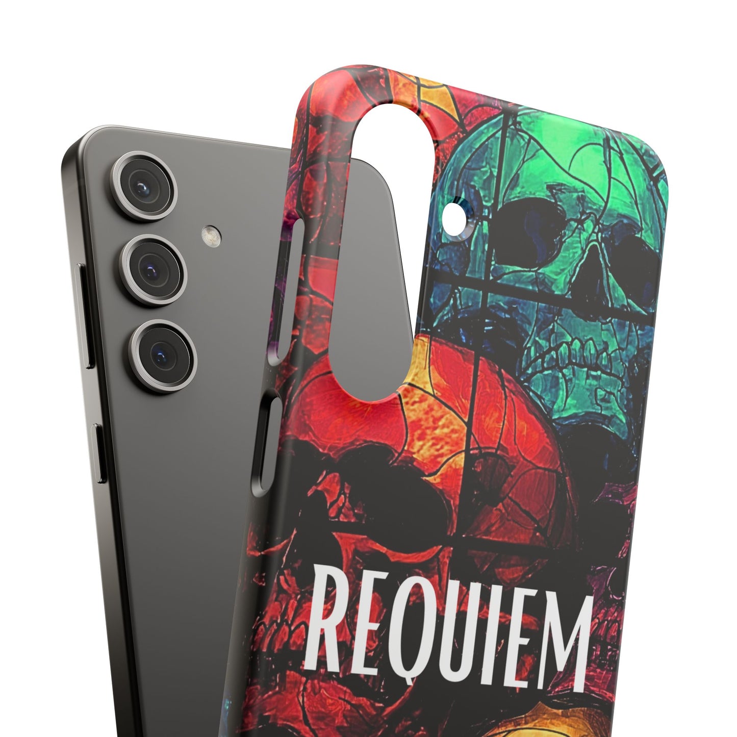 Halloween Custom Requiem Skull Snap Case Phone Cover for iPhone and Samsung