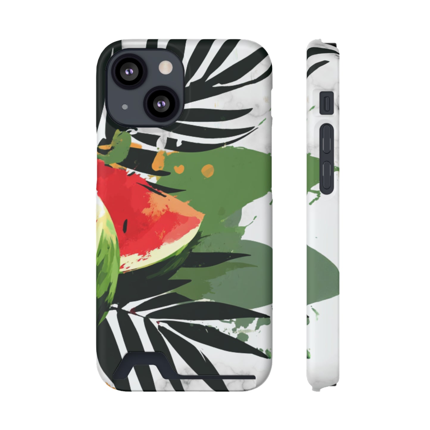 Tropical Phone Case with Card Holder, Floral Smartphone Cover, Summery Accessory, Gift for Beach Lovers, Vacation Essentials