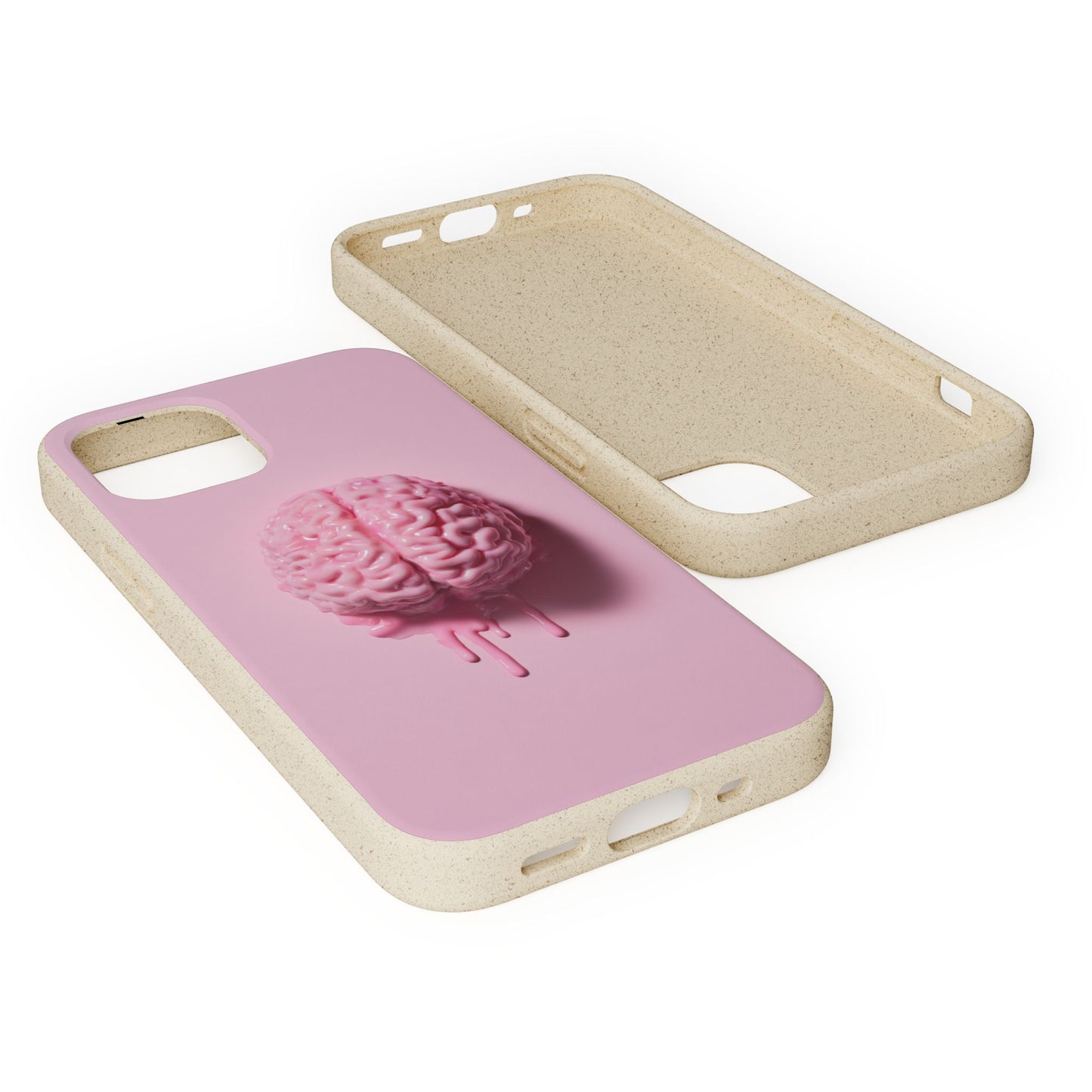 Eco-Friendly Brain Design Phone Case, Biodegradable Phone Cover, Unique Gift for Tech Lovers, Sustainable Accessory, Cute Phone Case