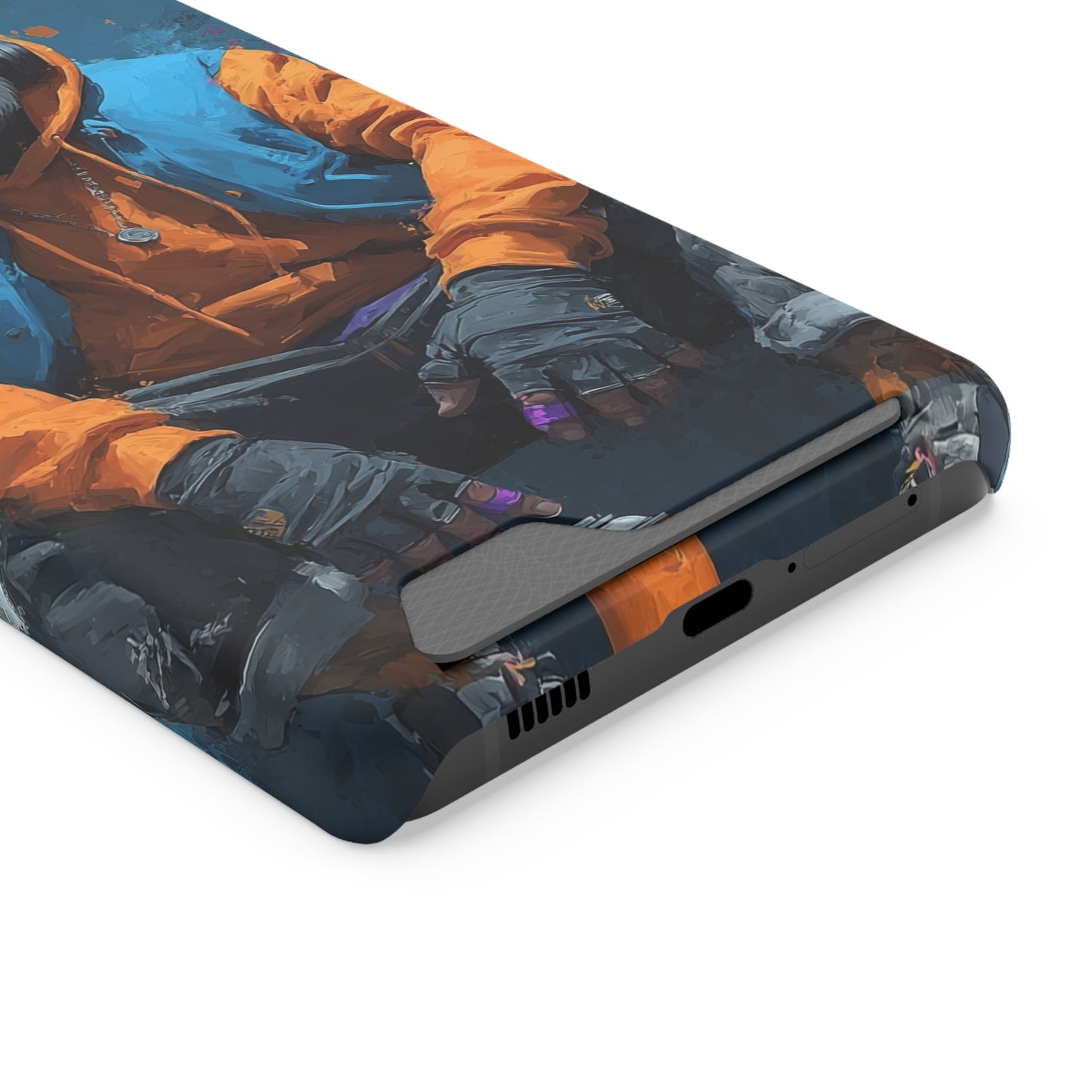 Trendy Phone Case with Card Holder, Stylish Smartphone Protector, Unique Gift for Teens, Graphic Phone Cover, Cool Accessories