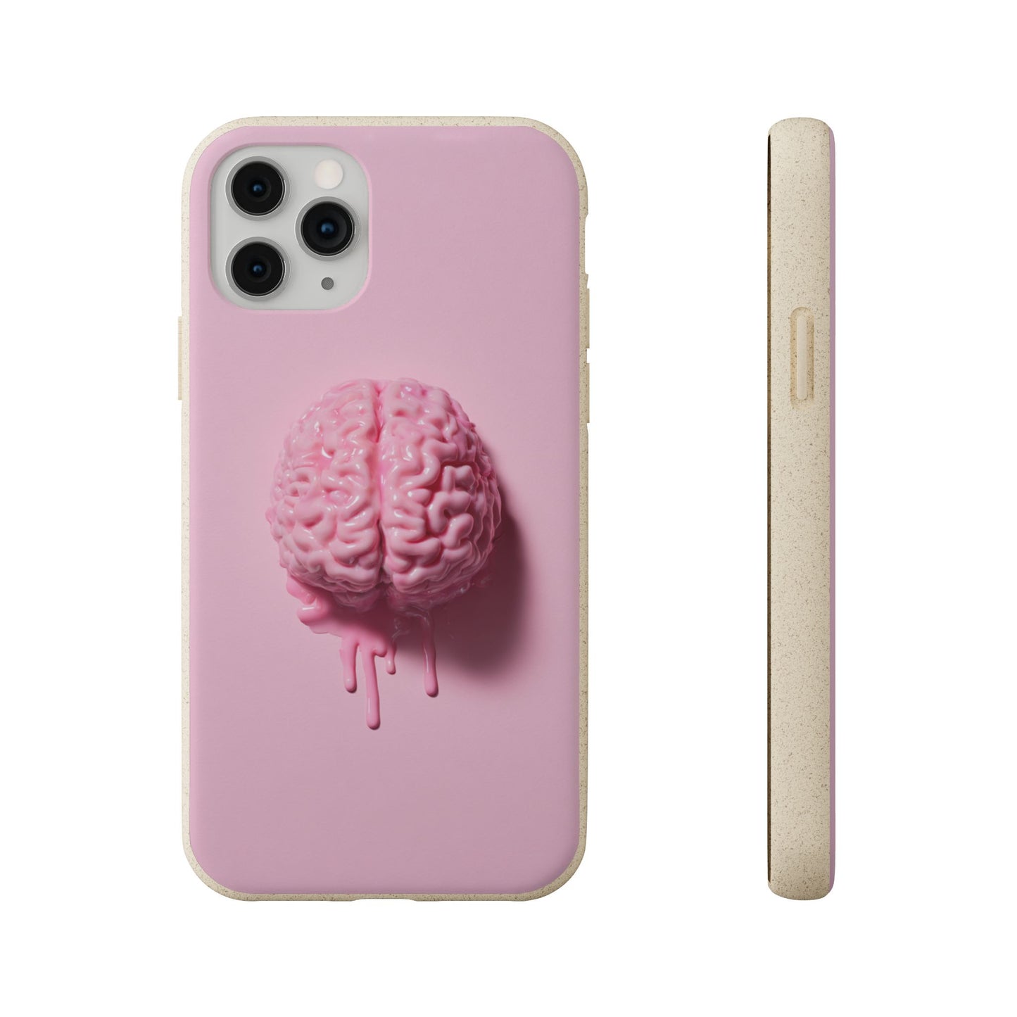 Eco-Friendly Brain Design Phone Case, Biodegradable Phone Cover, Unique Gift for Tech Lovers, Sustainable Accessory, Cute Phone Case