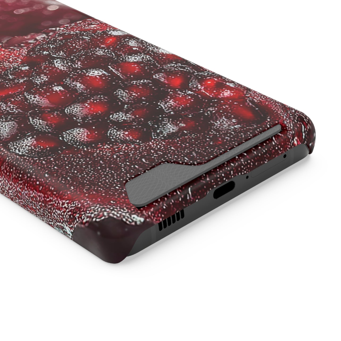 Pomegranate Phone Case with Card Holder, Durable Cover for Vegan Lovers, Fun Gift for Fruit Enthusiasts, Cute Accessory for Everyday Use