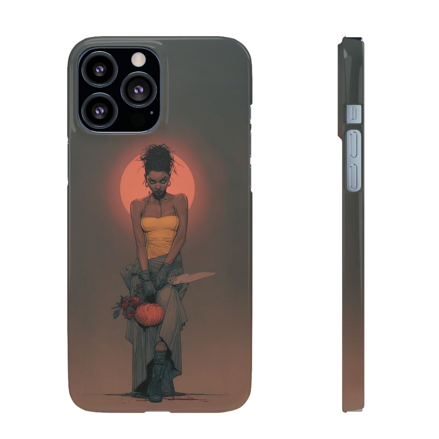 Creepy Vampire Girl Snap Case, Halloween Style iPhone Samsung Cover, Spooky Gothic Phone Accessories, Scary Horror Character Device