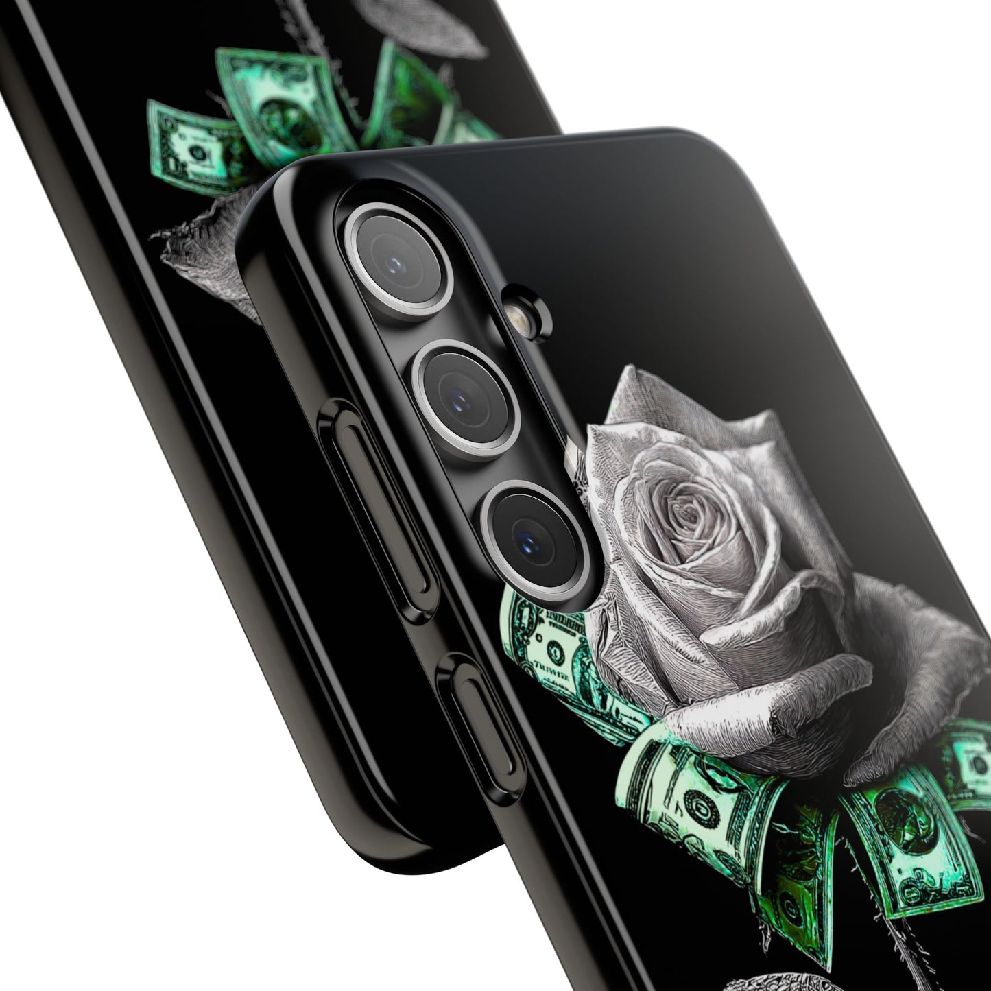 Stylish Rose & Money Snap Case - Floral Phone Protection, Trendy Gift for Him/Her, Birthday Present, Accessories for Teens