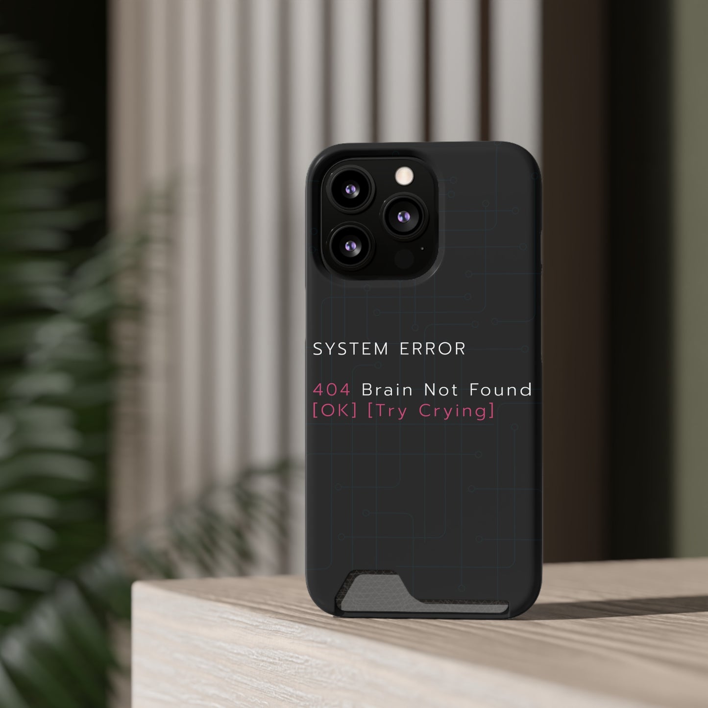 Techy Phone Case with Card Holder, Trendy Gadget Accessory, Cool Gift for Tech Lovers, Phone Protection, Modern Design for Everyday Use