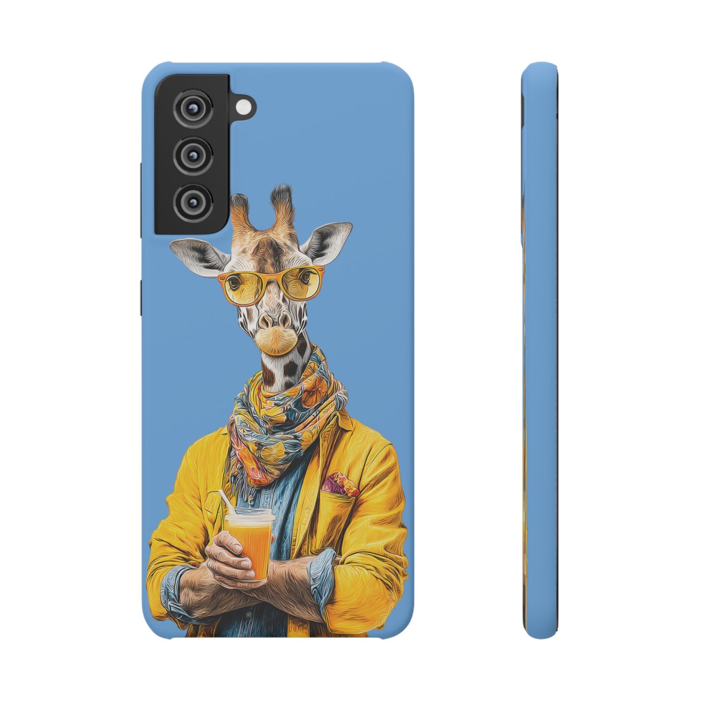 Giraffe Blue Snap Case Phone Cover for Animal Lover Iphone and Samsung models