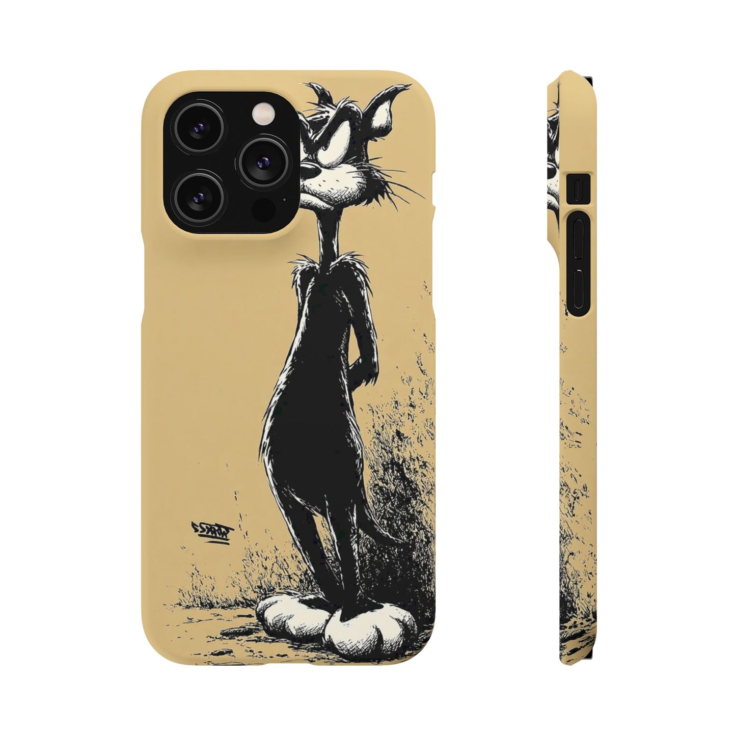 Whimsical Cartoon Snap Case, Fun Phone Cover, Unique Gift for Cat Lovers, Vibrant Art Case, Ideal for Birthdays