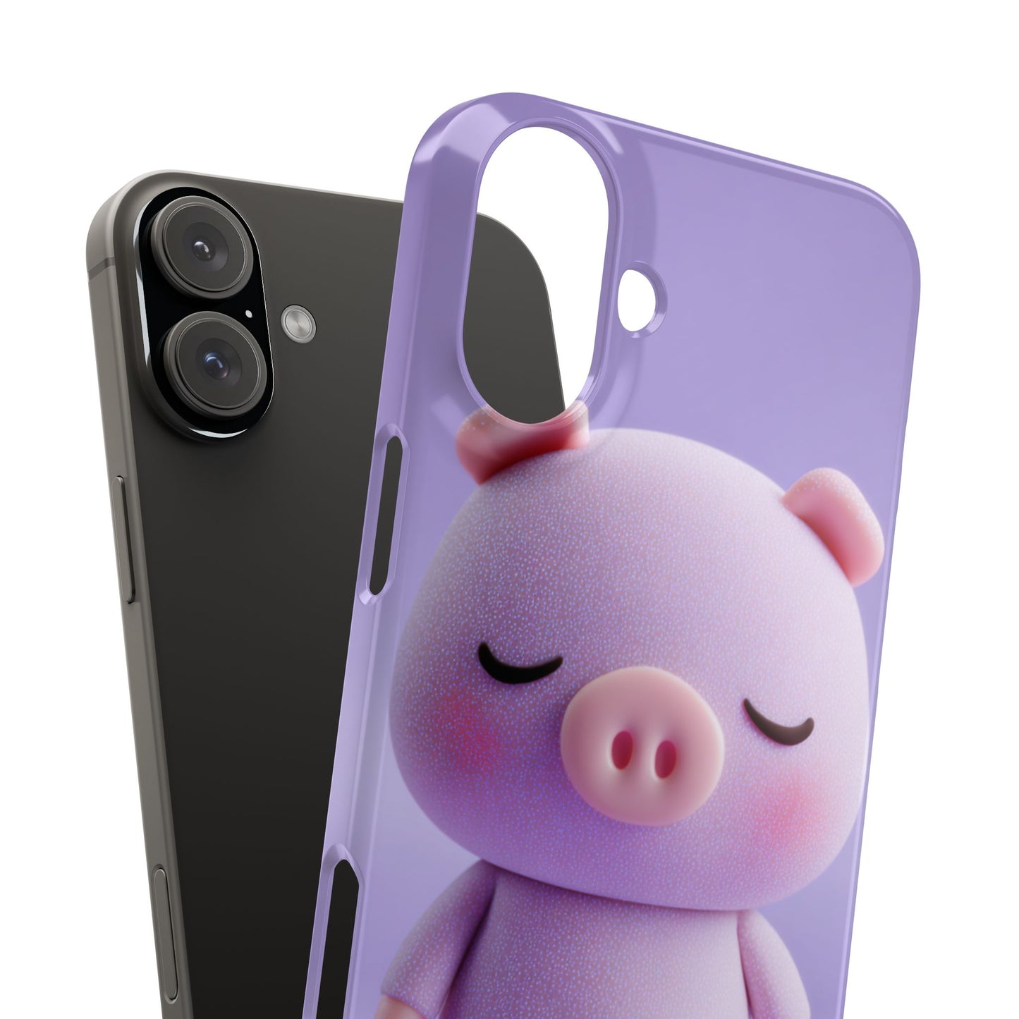 Cute Pig Snap Case for iPhone, Animal Lovers Phone Cover, Kawaii Aesthetic Accessory, Birthday Gift, Unique Phone Protection
