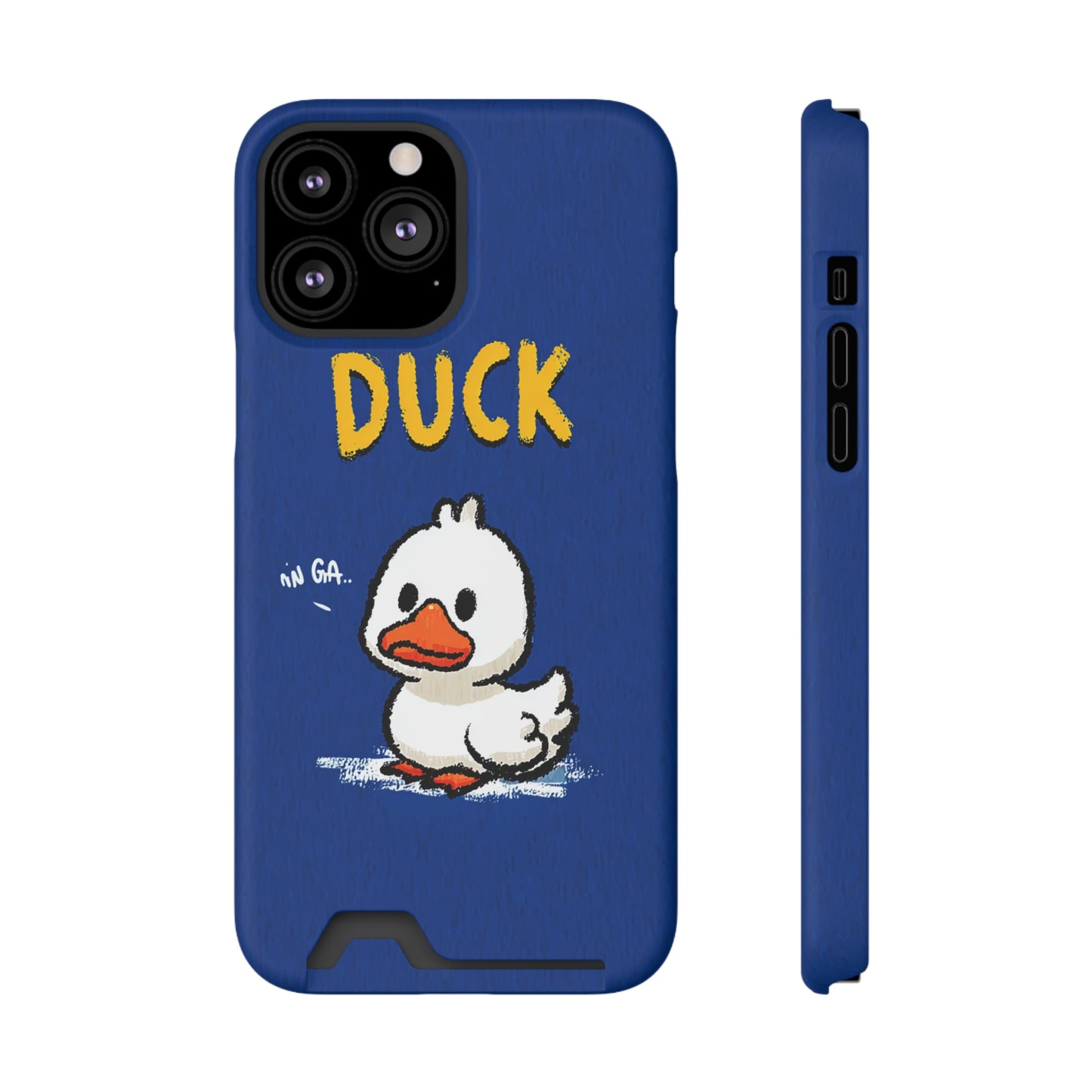 Cute Duck Phone Case with Card Holder | Stylish Cell Accessory for Animal Lovers, Gifts for Kids, Birthday, Everyday Use