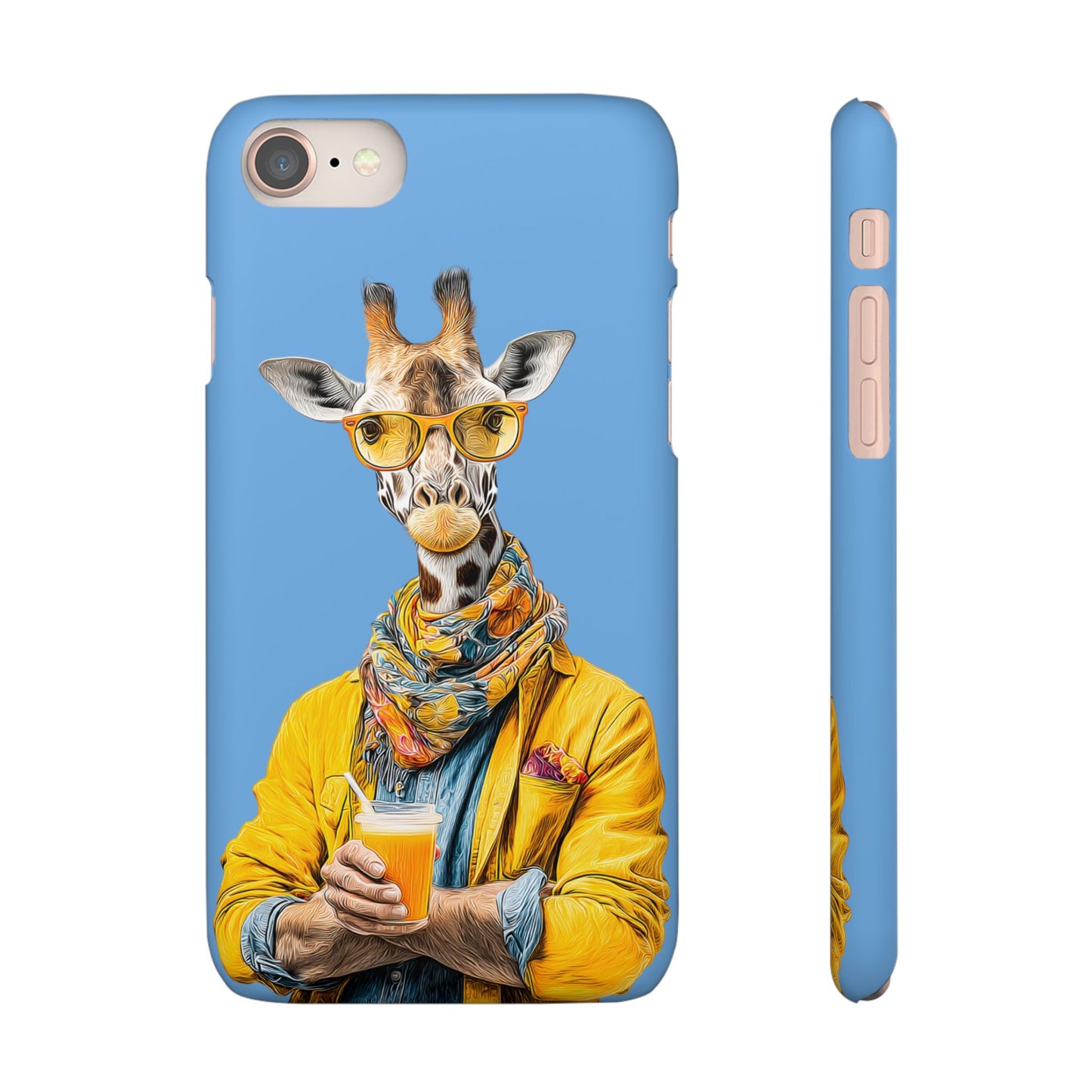 Giraffe Blue Snap Case Phone Cover for Animal Lover Iphone and Samsung models