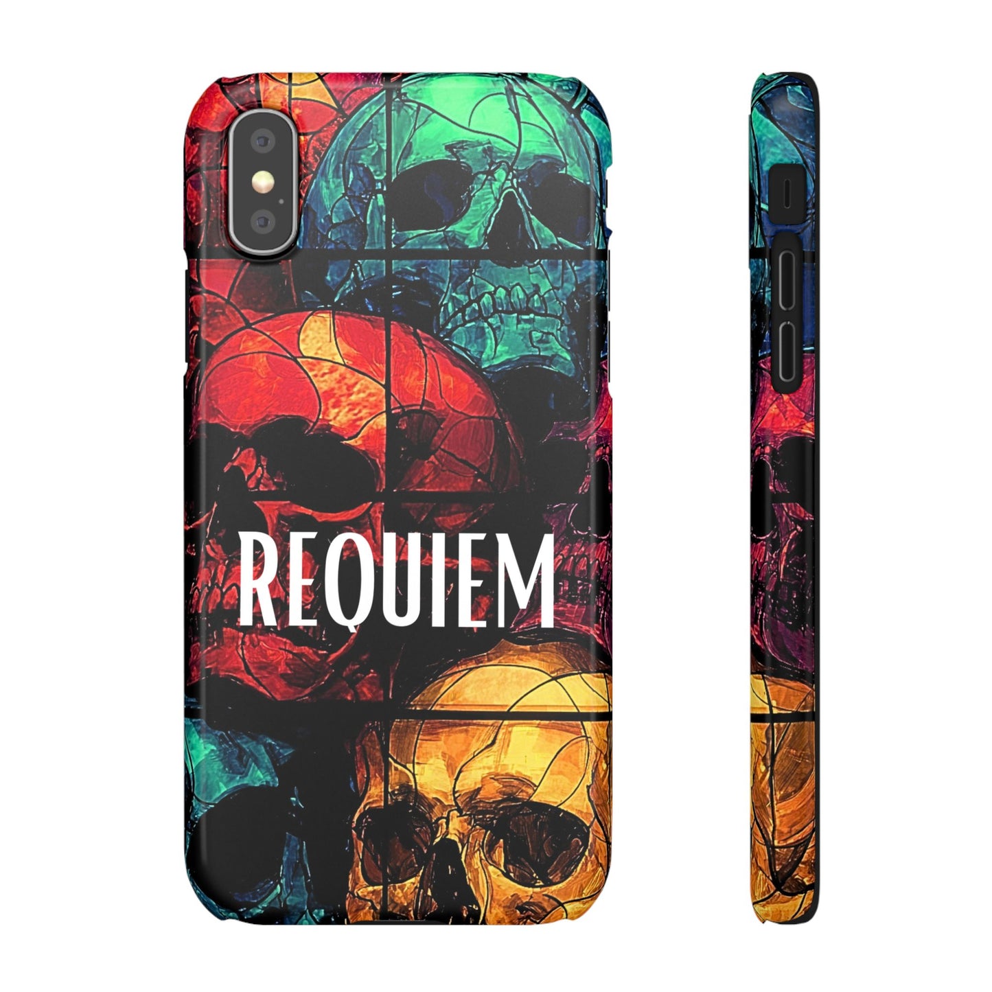 Halloween Custom Requiem Skull Snap Case Phone Cover for iPhone and Samsung