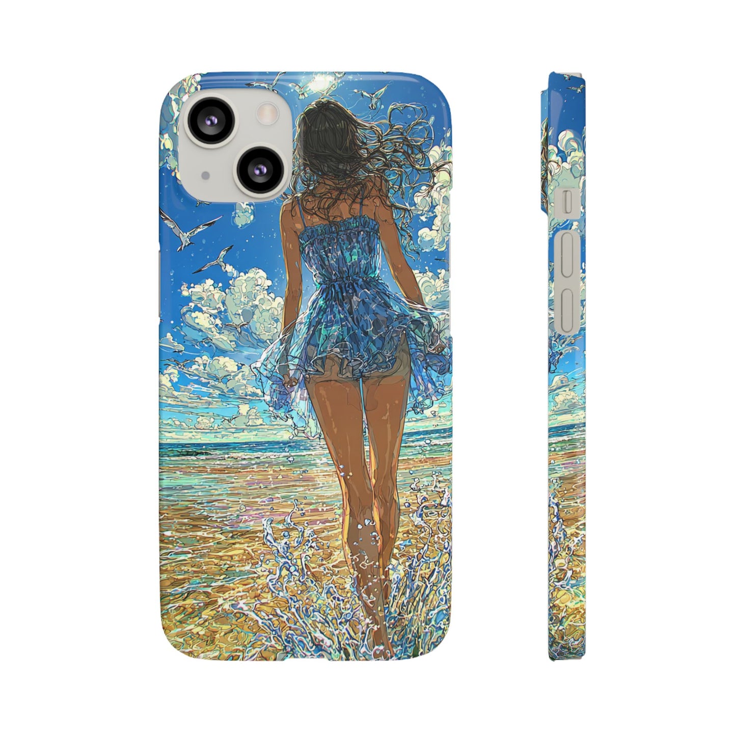 Summer Breeze Snap Case, Ocean Art Phone Cover, Beach Vibes Cell Case, Gift for Her, Custom Phone Accessory