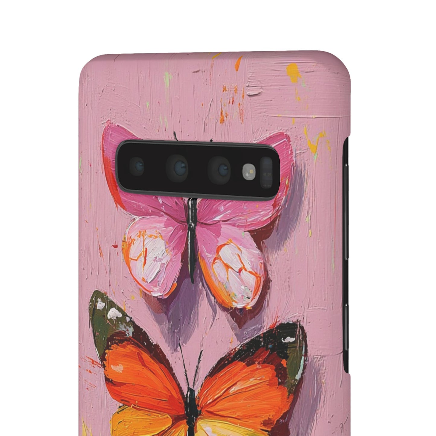 Pink Butterfly Snap Case Cover For iPhone and Samsung